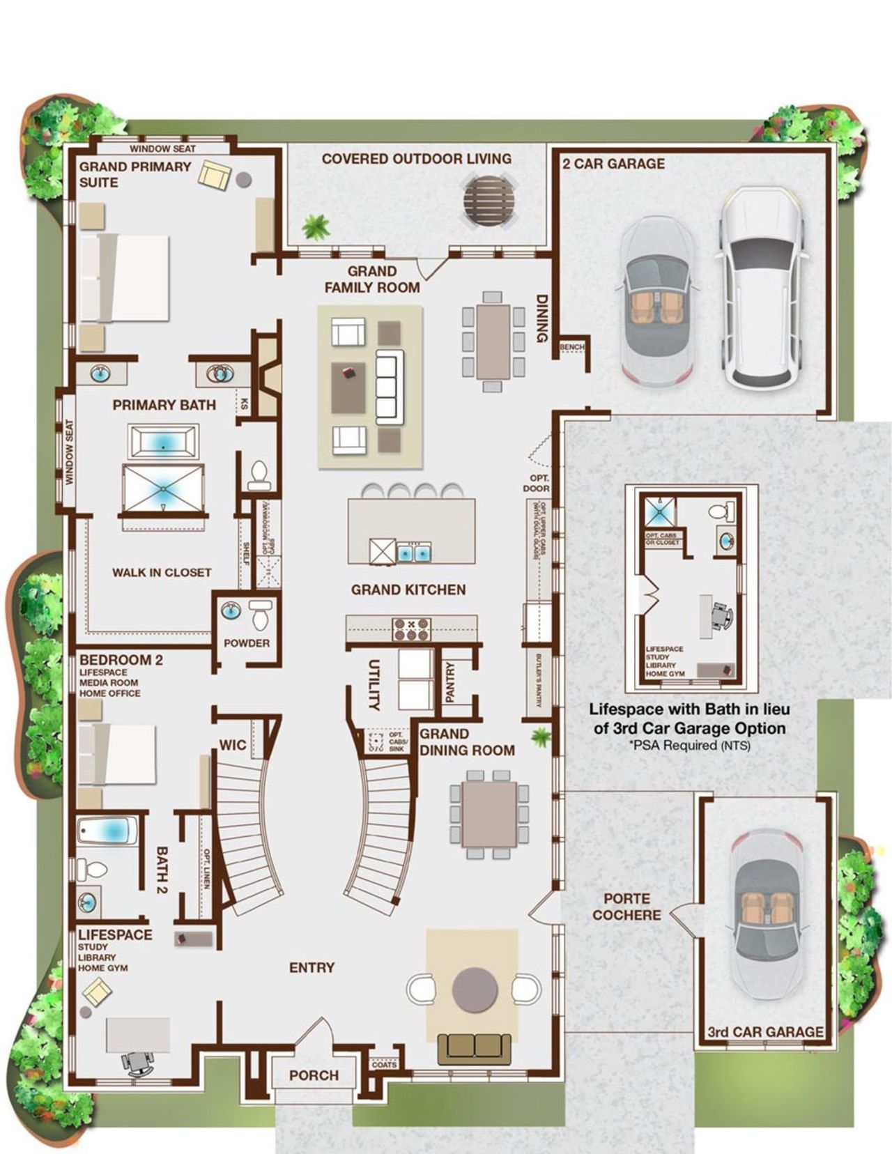 2D floor plan layout of this home in Grand Oaks, Celina, TX (Image 2).
