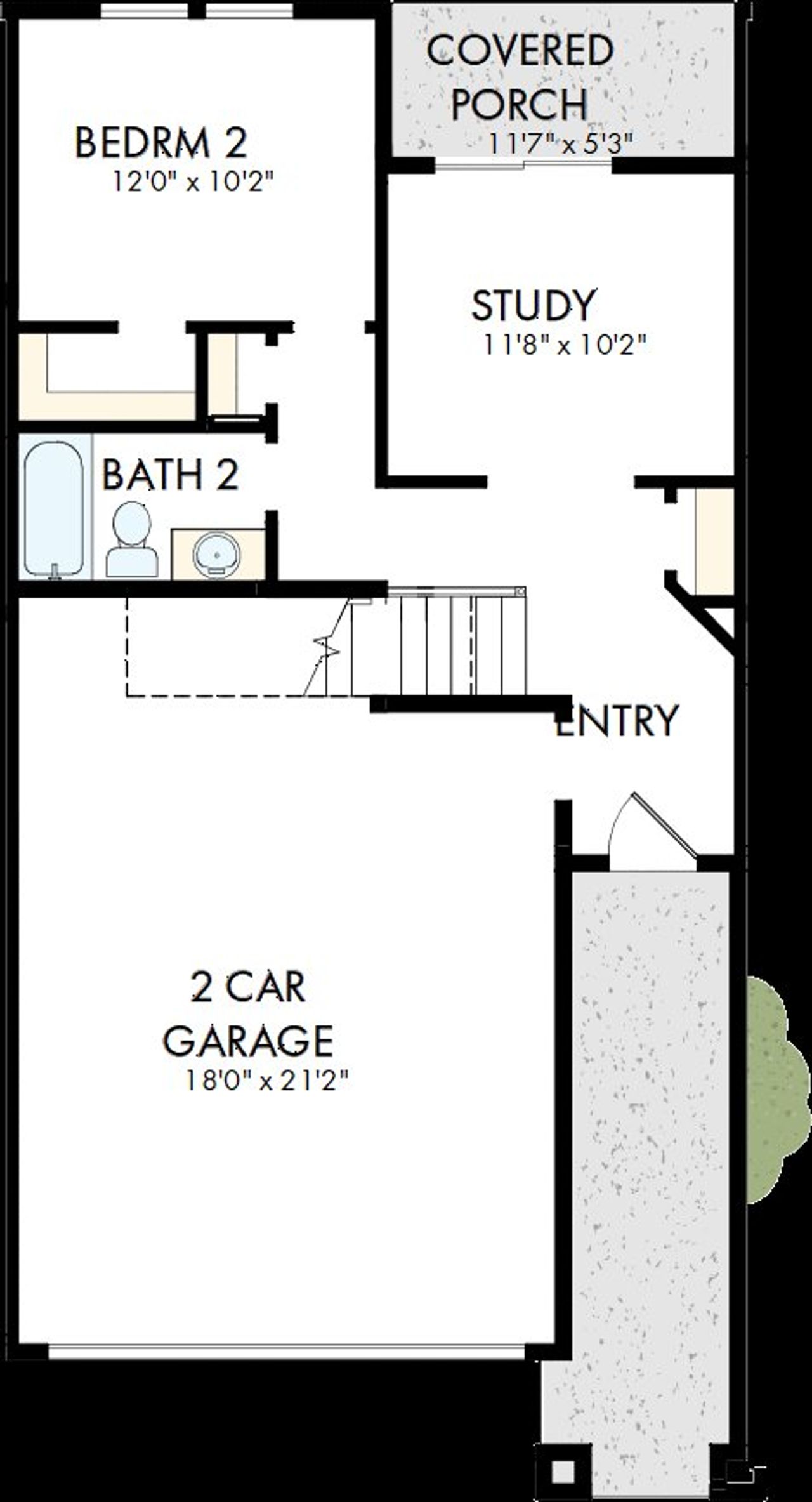 2D floor plan layout of this home in Double Creek Crossing Townhomes, Round Rock, TX (Image 2).