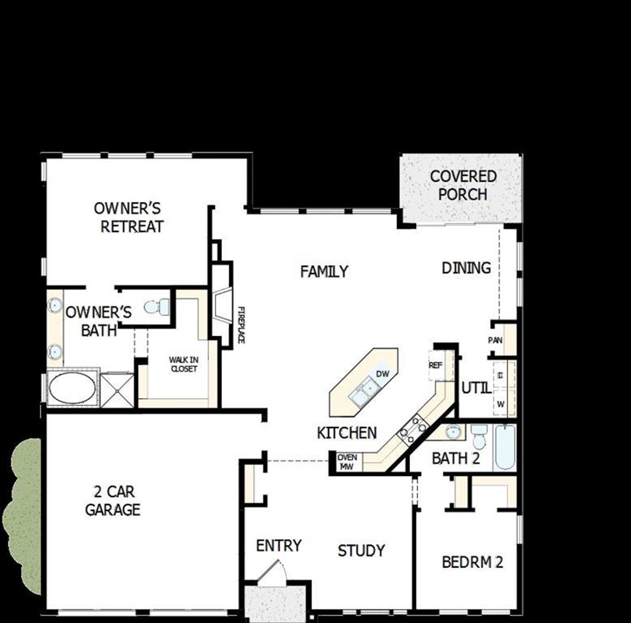2D floor plan layout of this home in Elements at Viridian - Garden Series, Arlington, TX (Image 2).