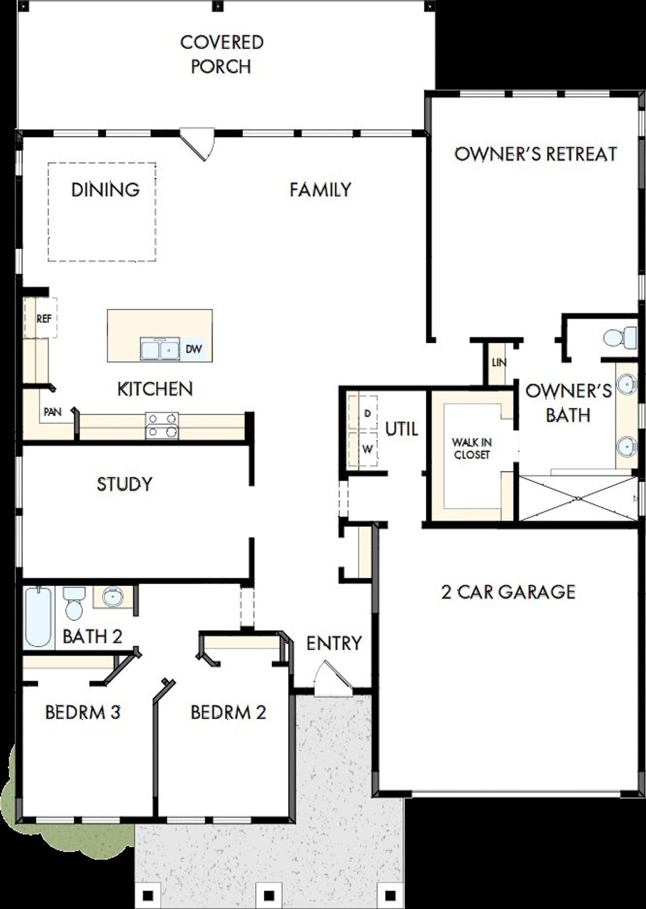 2D floor plan layout of this home in La Cima, San Marcos, TX (Image 2).