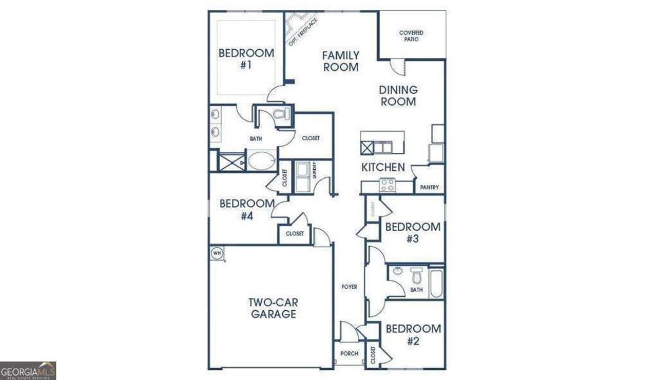 2D floor plan layout of this home in Champion's Run, Lithonia, GA (Image 2).