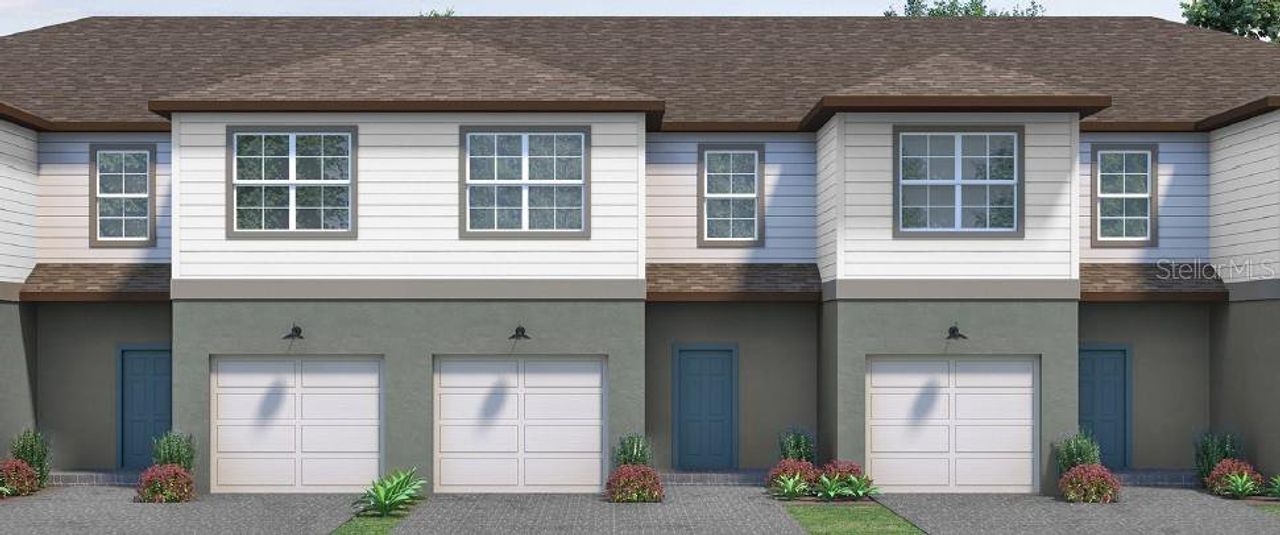 Front exterior of a new home in Connors Cove, Eustis, FL, highlighting curb appeal (Image 2).