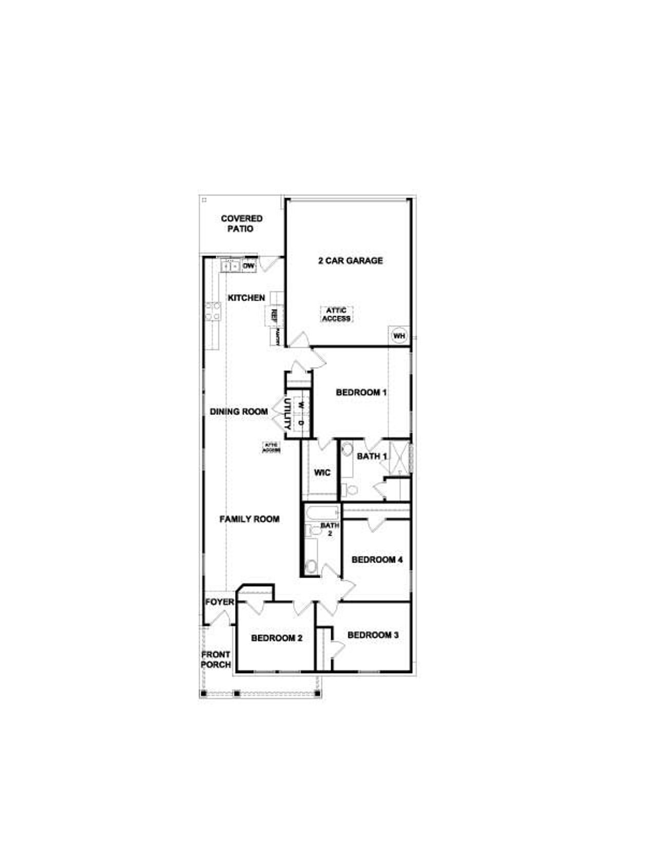 2D floor plan layout of this home in Valverde, Bastrop, TX (Image 2).