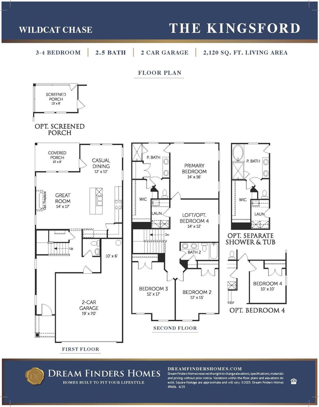 2D floor plan layout of this home in Wildcat Chase, Summerville, SC (Image 2).
