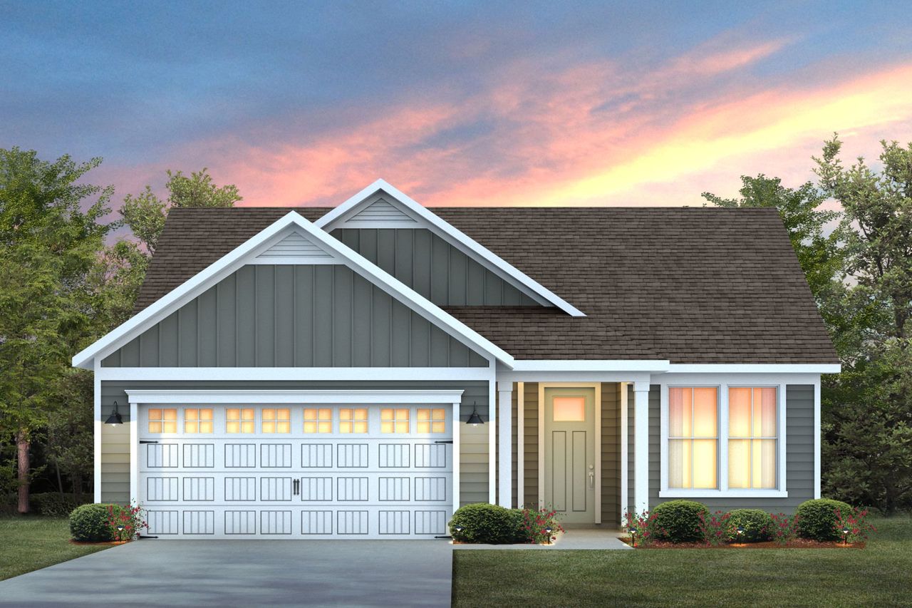 Front exterior of a new home in The Haven at Riverlights, Wilmington, NC, highlighting curb appeal (Image 2).