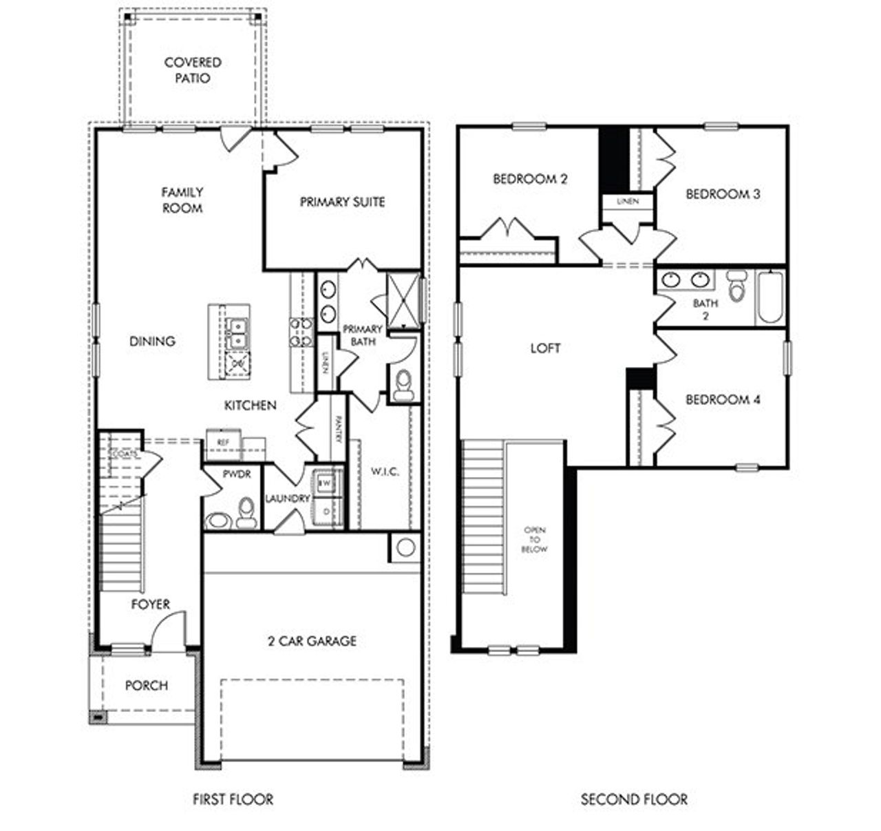 2D floor plan layout of this home in Landing Meadows - Traditional Series, New Caney, TX (Image 2). 2D floor plan layout of this home in Landing Meadows - Traditional Series, New Caney, TX (Image 2).