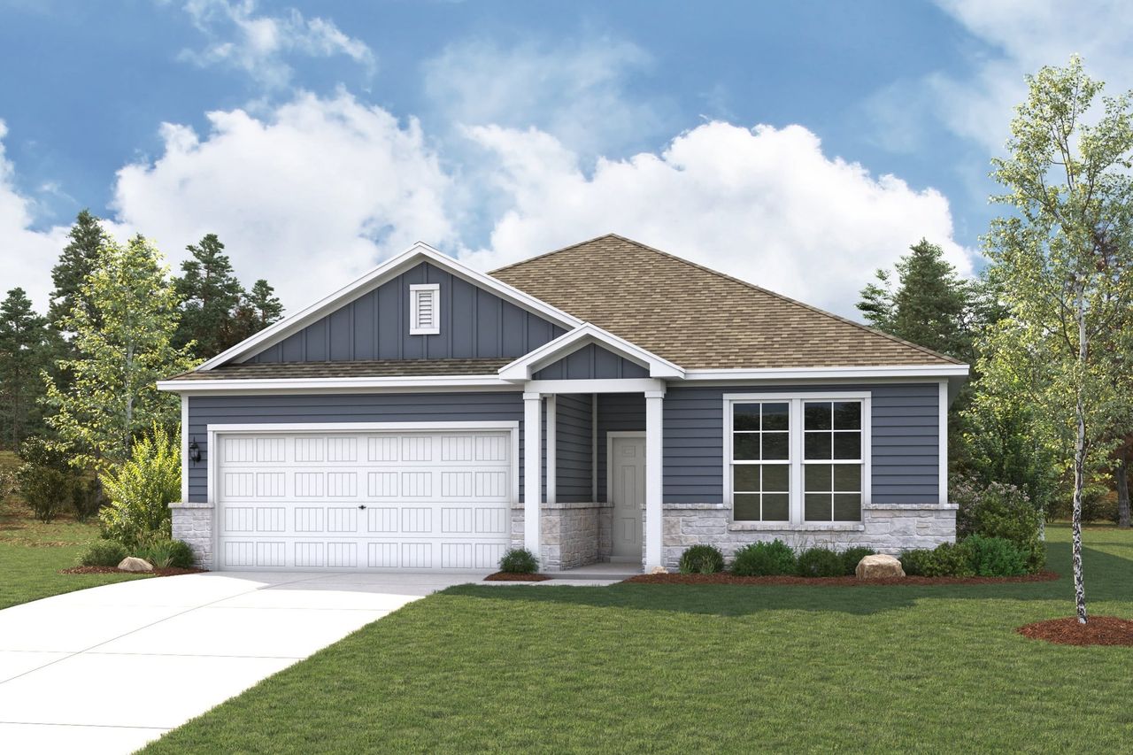 A house with a garage. A house with a garage.