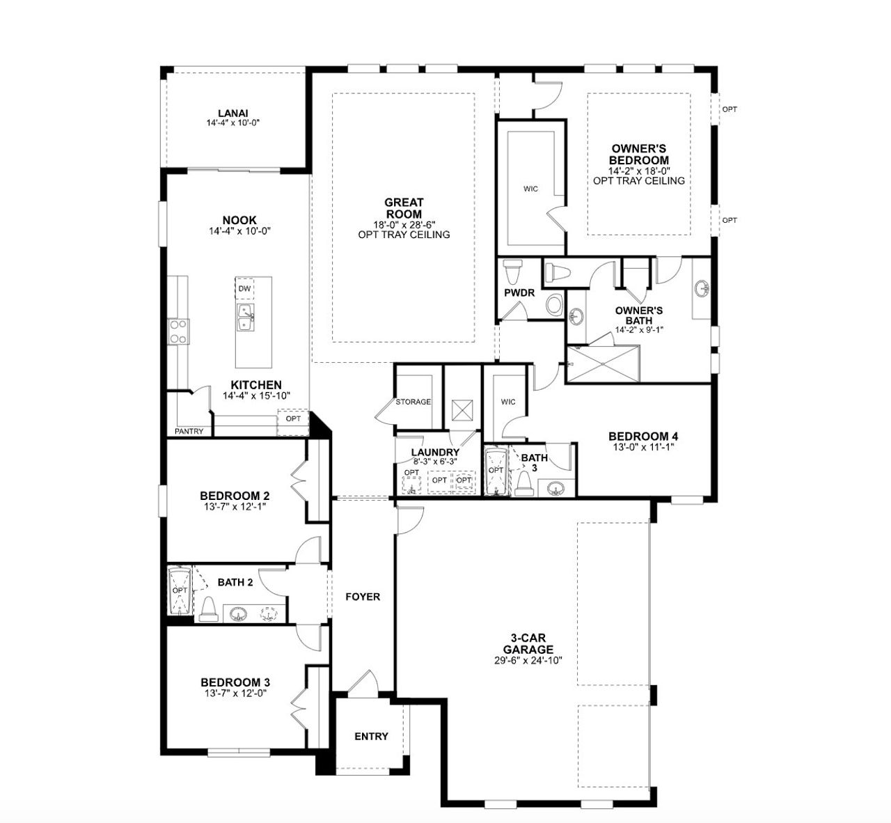 2D floor plan layout of this home in Solace at Corner Lake, Orlando, FL (Image 2). 2D floor plan layout of this home in Solace at Corner Lake, Orlando, FL (Image 2).