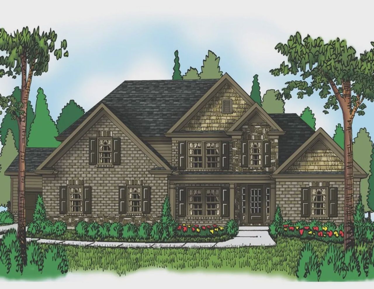 Representative exterior photo of a completed home built from the The Kirkland by Reliant Homes in Stonegate, Monroe, GA (Image 2).