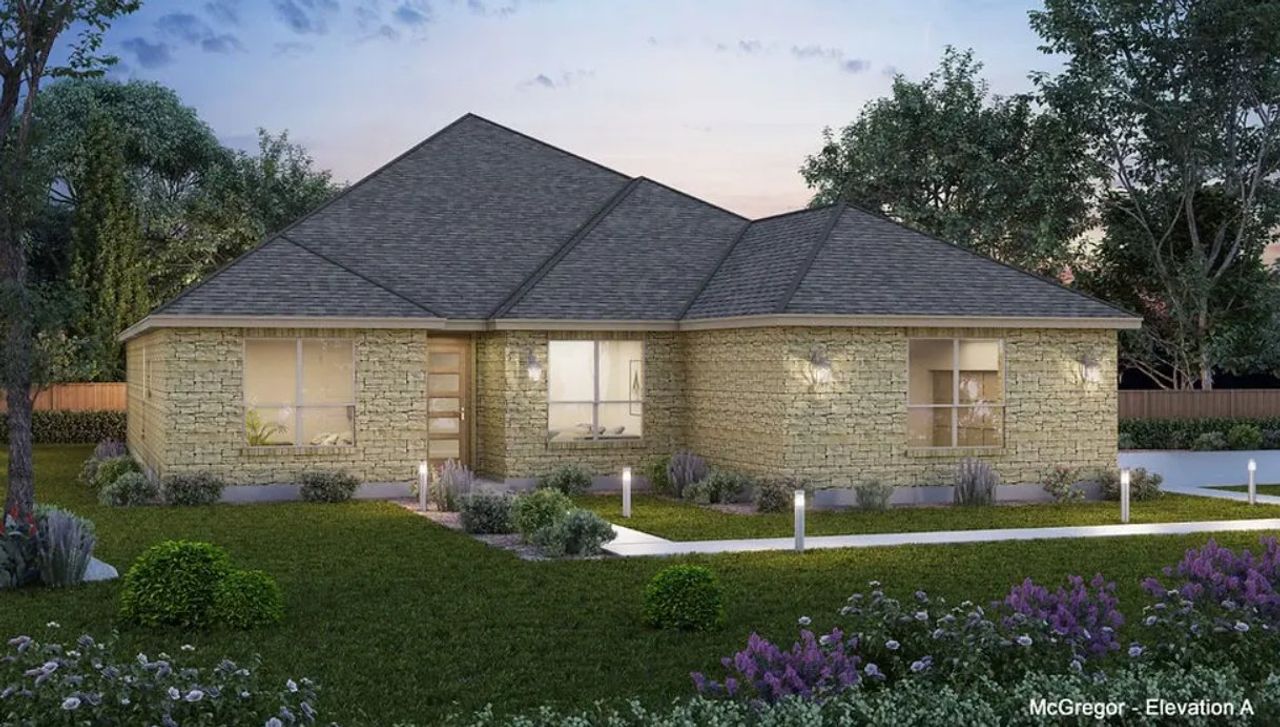 Representative exterior photo of a completed home built from the The McGregor by Caledonia Builders in Double Eagle Ranch, Cedar Creek, TX (Image 2).