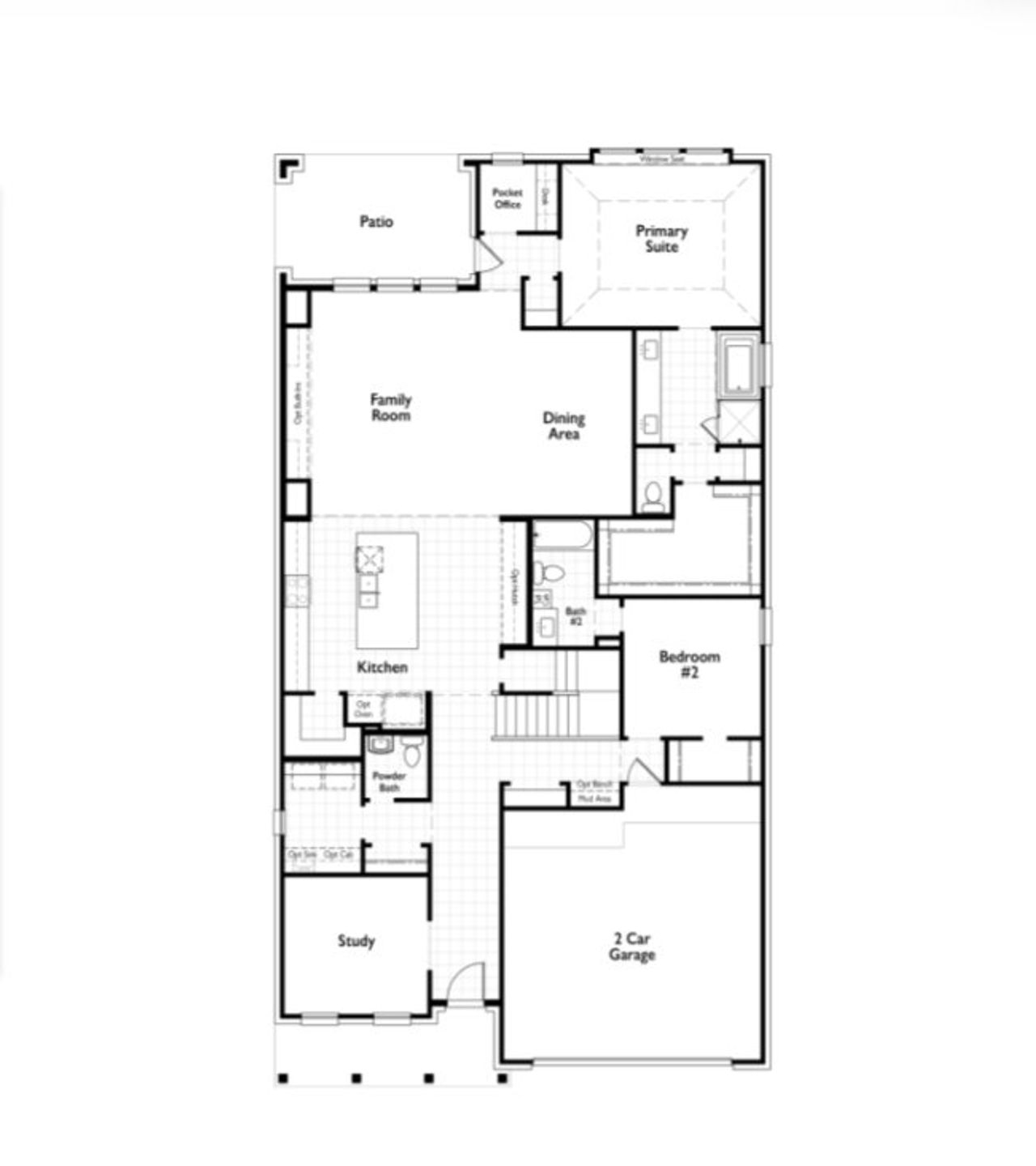 2D floor plan layout for the Croydon by Highland Homes in Monterra: 50ft. lots, Rockwall, TX (Image 2).