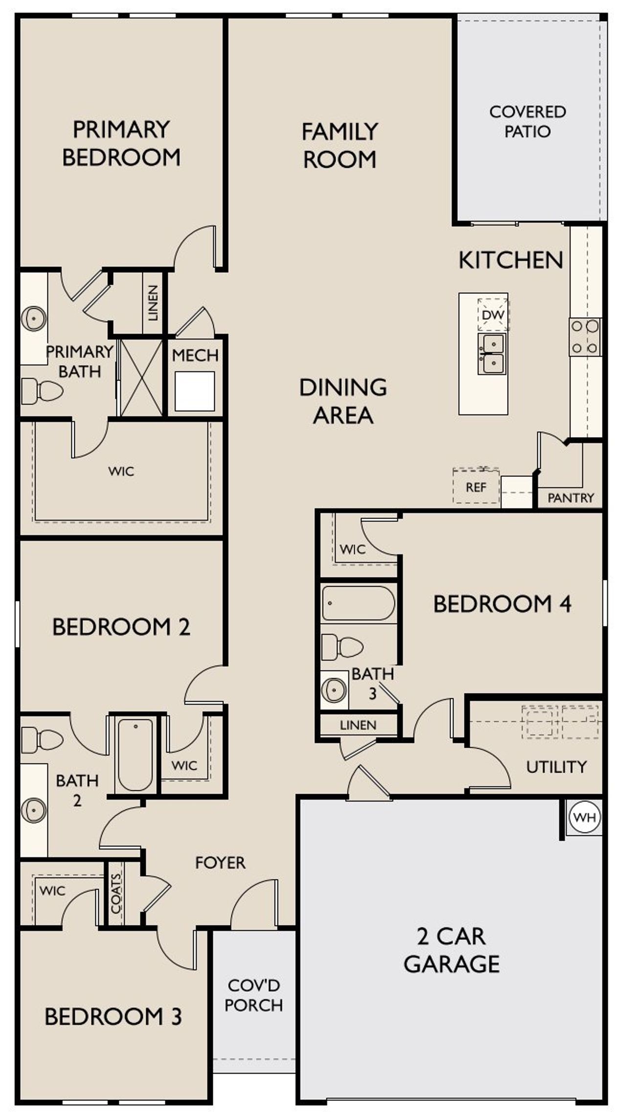 2D floor plan layout for the Astro by Starlight Homes in Casteel, Bethlehem, GA (Image 2).