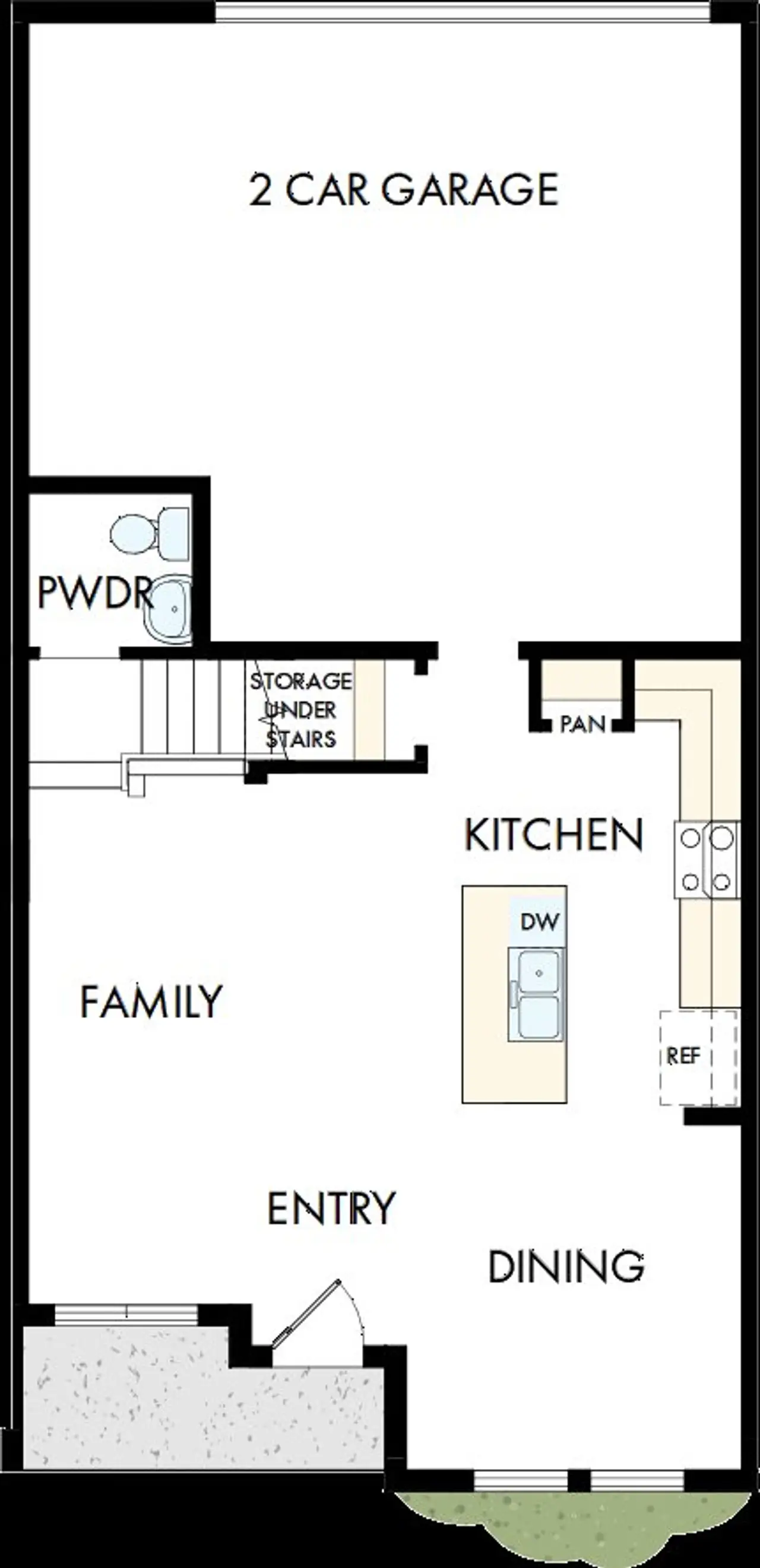 2D floor plan layout of this home in Emerald Landing at Waterside at Lakewood Ranch – Towns, Sarasota, FL (Image 2).