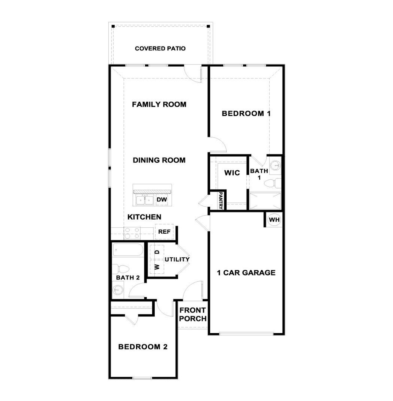 2D floor plan layout of this home in Marigold, Kyle, TX (Image 2).
