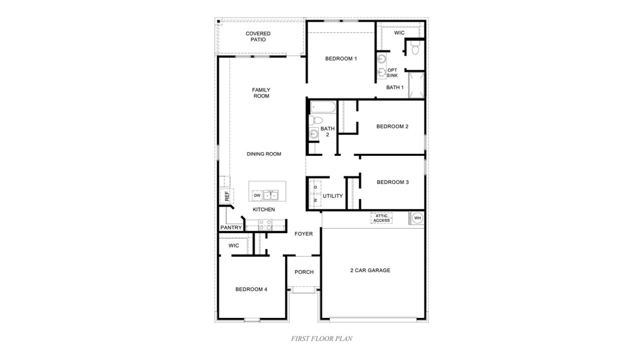 2D floor plan layout of this home in Garnett Estates, Portland, TX (Image 2).