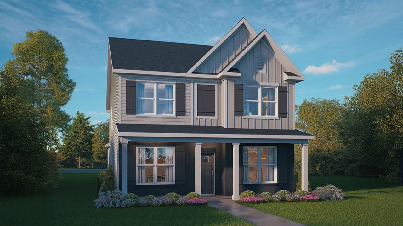 Representative exterior photo of a completed home built from the Jackson by D.R. Horton in Collins Ridge, Hillsborough, NC (Image 2).