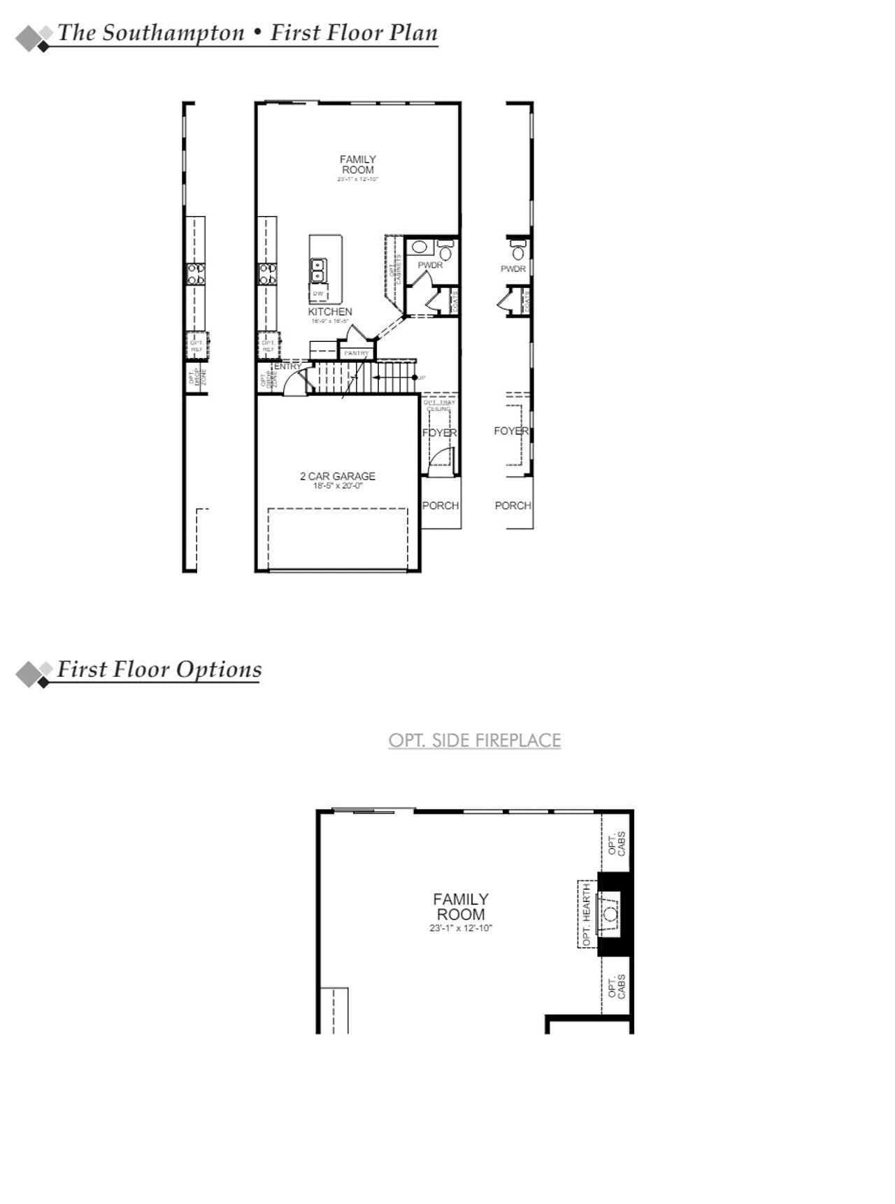 2D floor plan layout of this home in Villas at Dawsonville Townhomes, Dawsonville, GA (Image 2).
