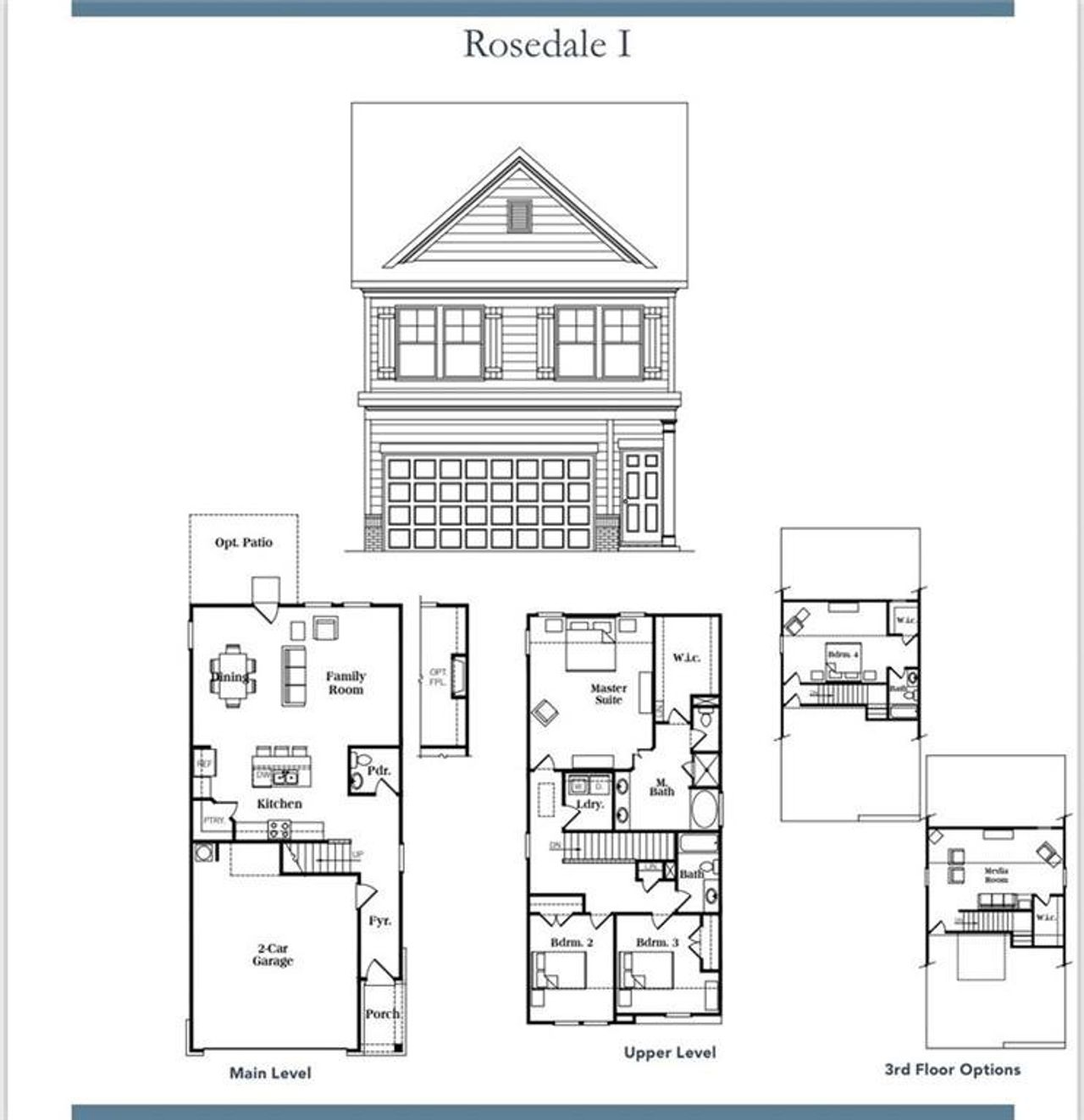 2D floor plan layout of this home in Walden Park - The Retreat, Jonesboro, GA (Image 2).