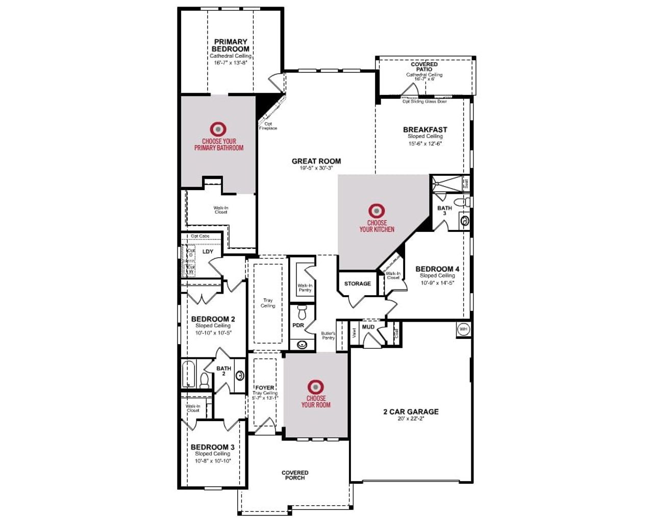 2D floor plan layout of this home in Legacy, League City, TX (Image 2).