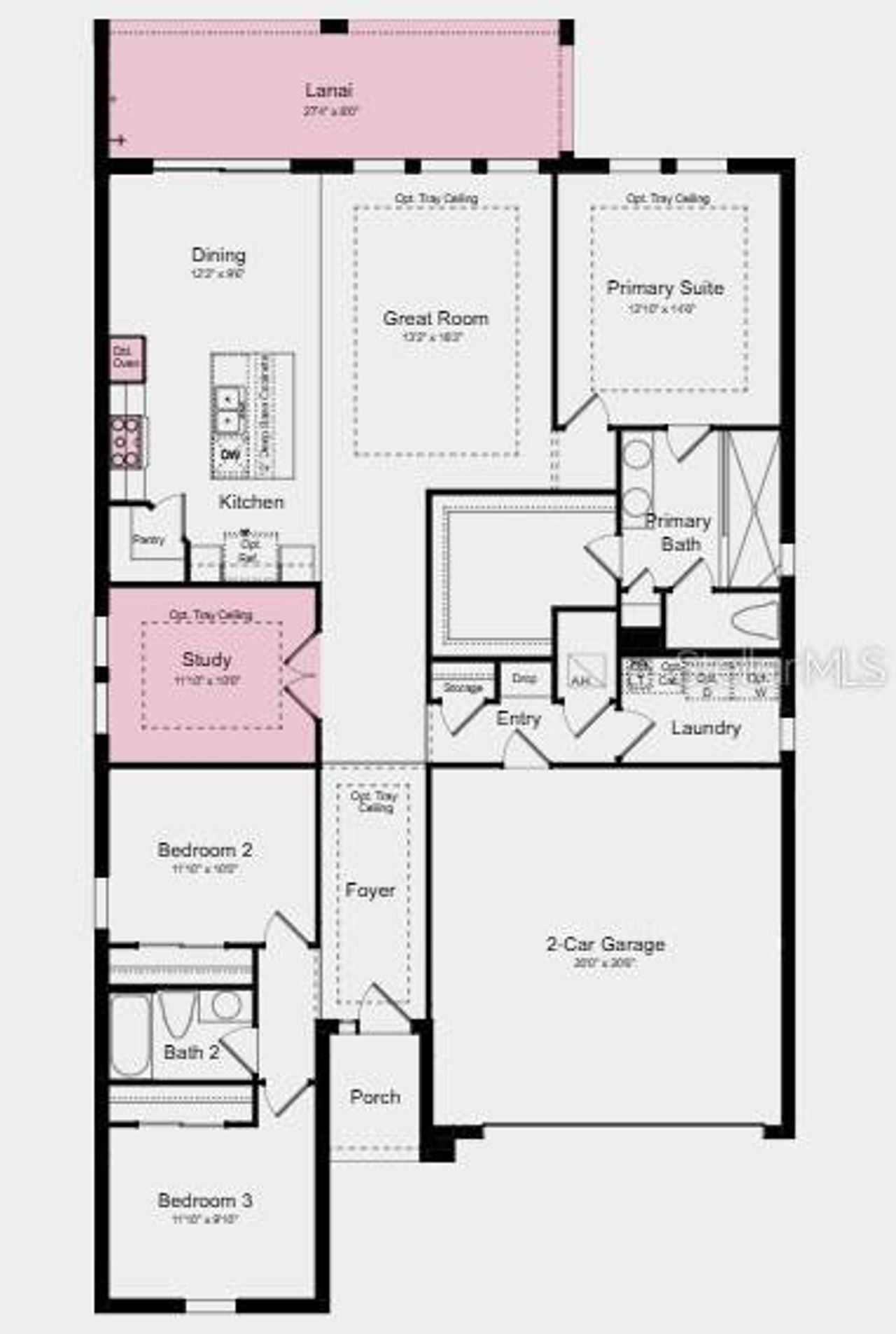 2D floor plan layout of this home in Skye Ranch Community Group Page, Sarasota, FL (Image 2).