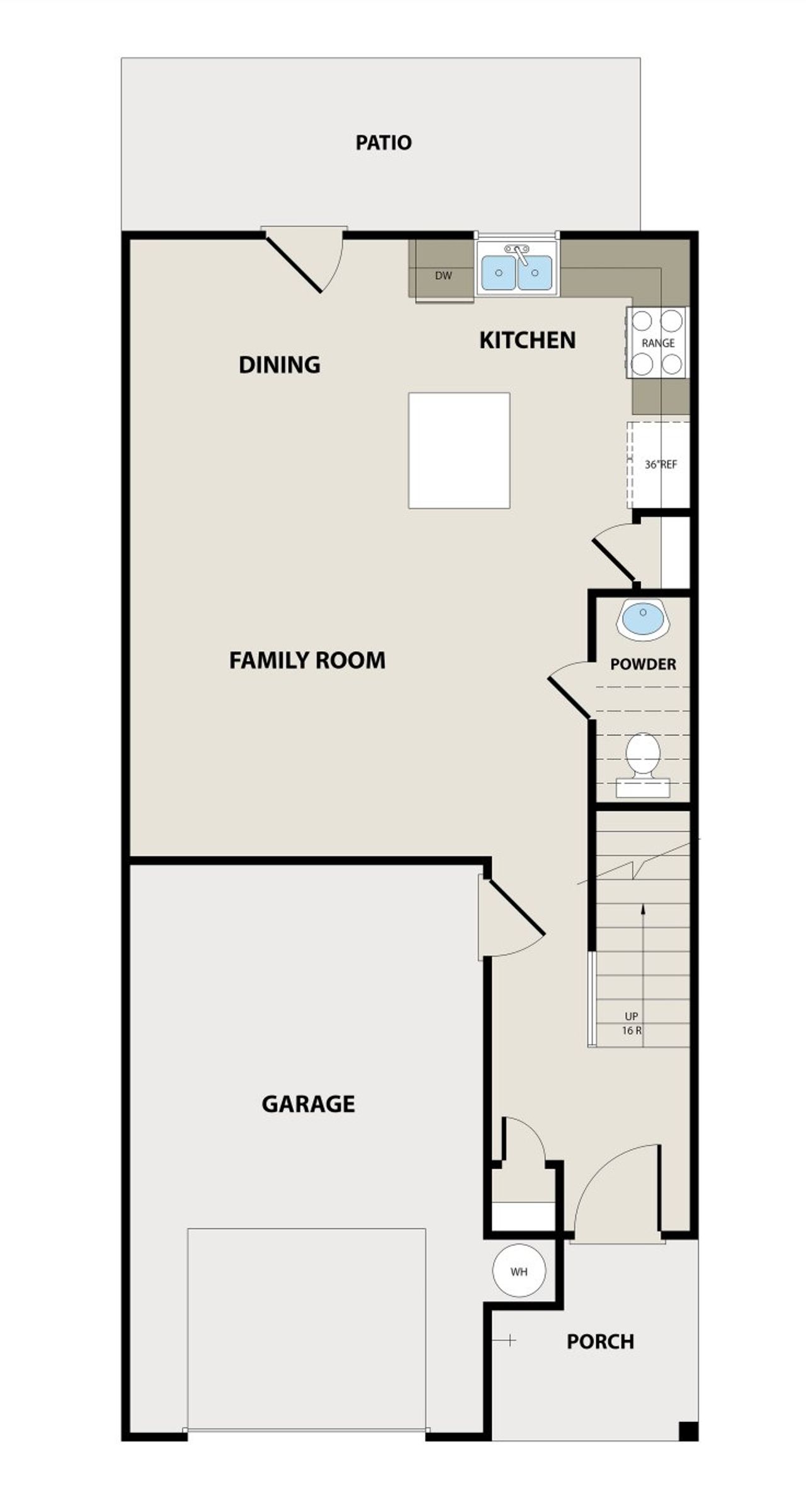 2D floor plan layout for the Thomas by Silverstone Communities in Morning Creek Forest, College Park, GA (Image 2).