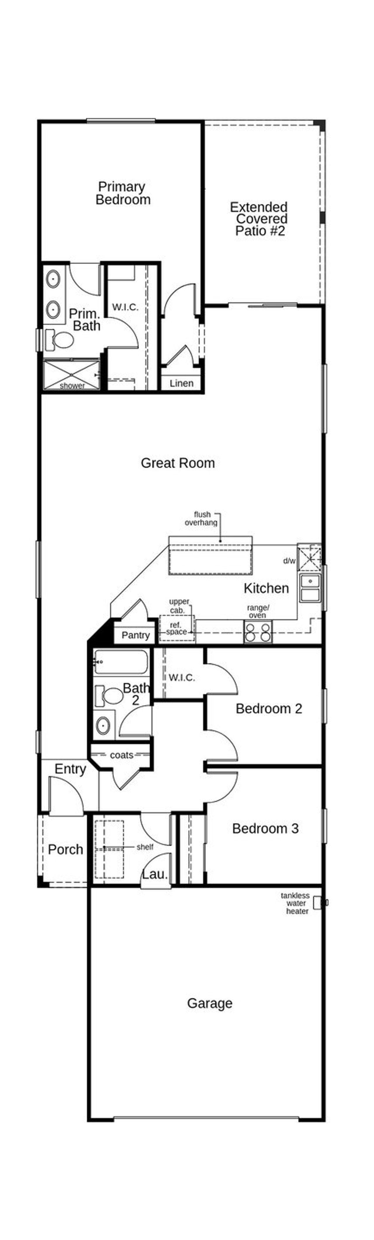 2D floor plan layout of this home in Founders Ridge, Vail, AZ (Image 2).
