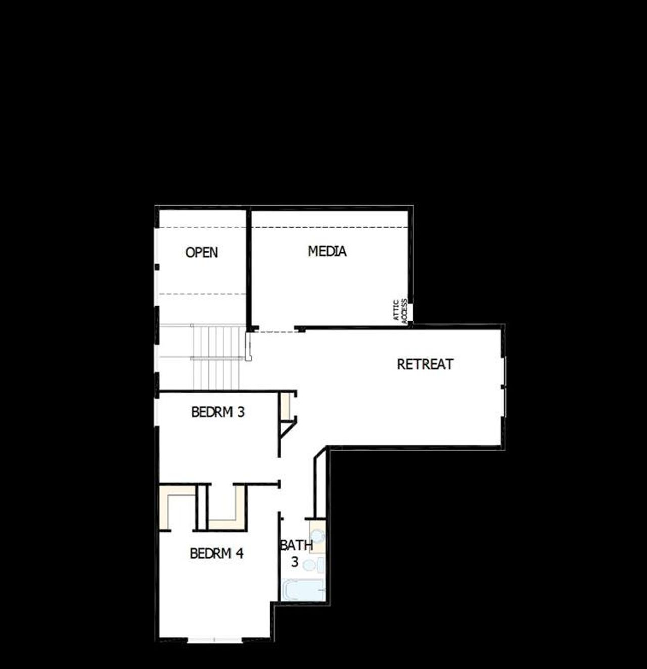 2D floor plan layout of this home in Treeline, Justin, TX (Image 2).