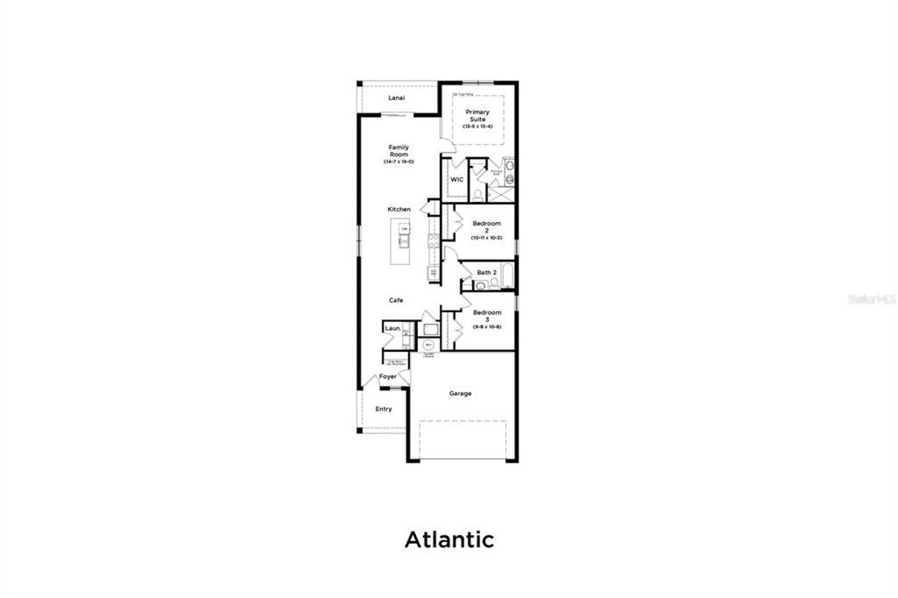 2D floor plan layout of this home in Hamilton Bluff, Haines City, FL (Image 2).