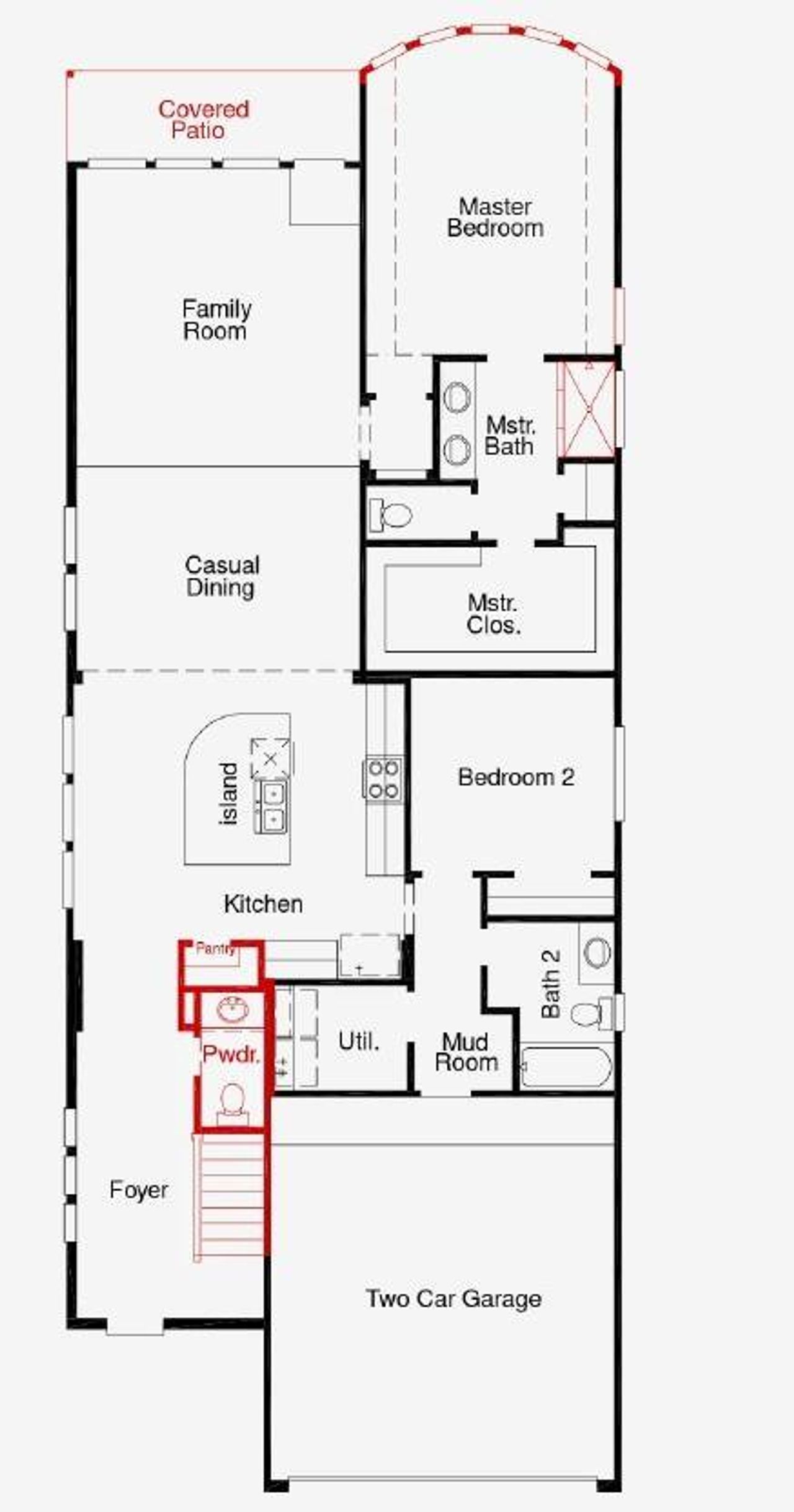 2D floor plan layout of this home in The Trails, New Caney, TX (Image 2).
