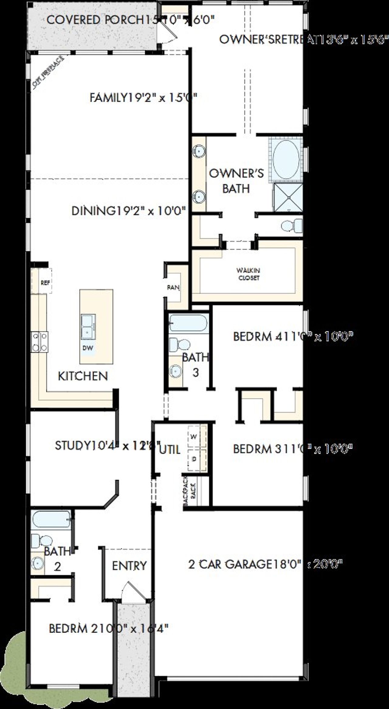 2D floor plan layout of this home in ARTAVIA - Reserve Collection, Conroe, TX (Image 2).