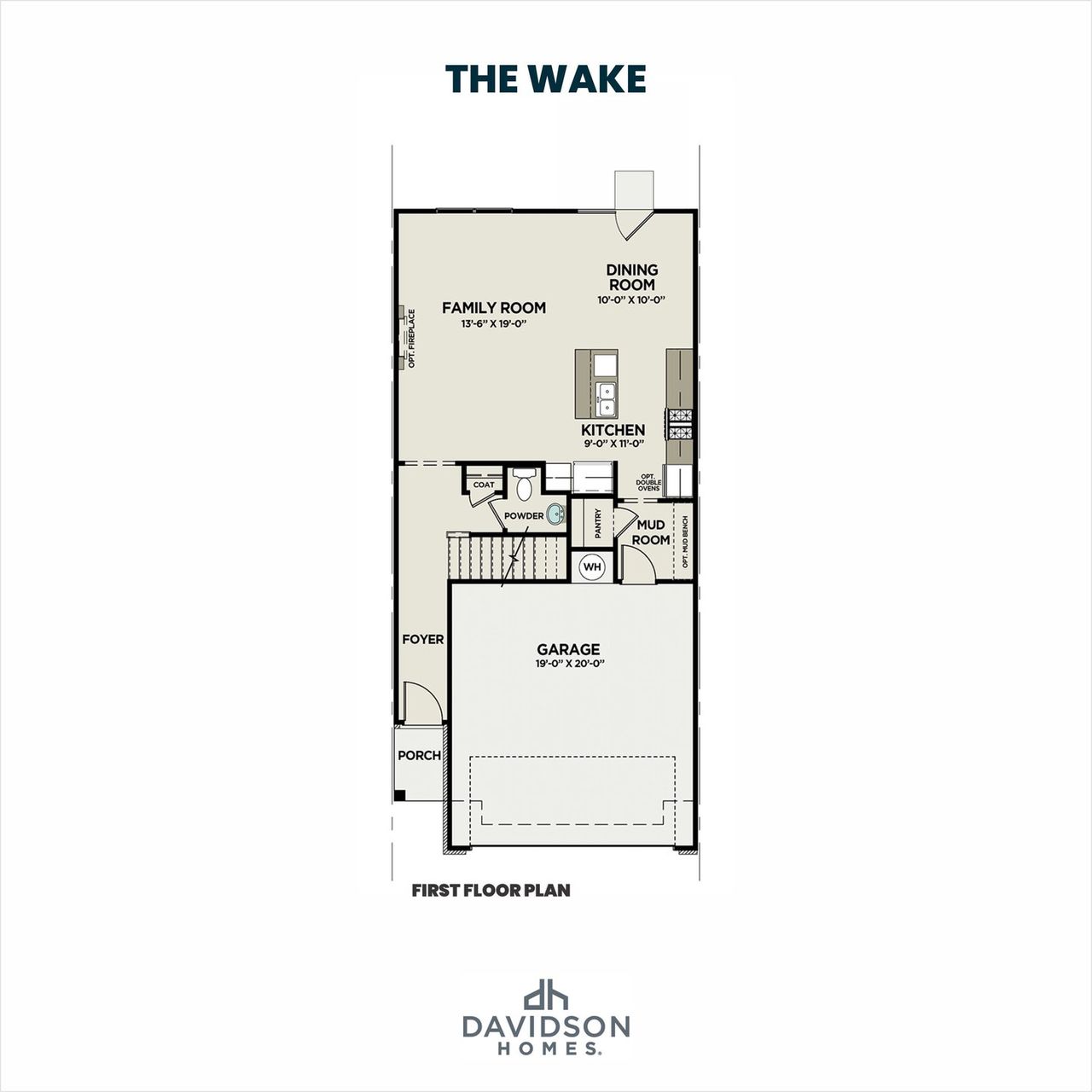 2D floor plan layout for the The Wake A by Davidson Homes LLC in Hemingway, Cumming, GA (Image 2).
