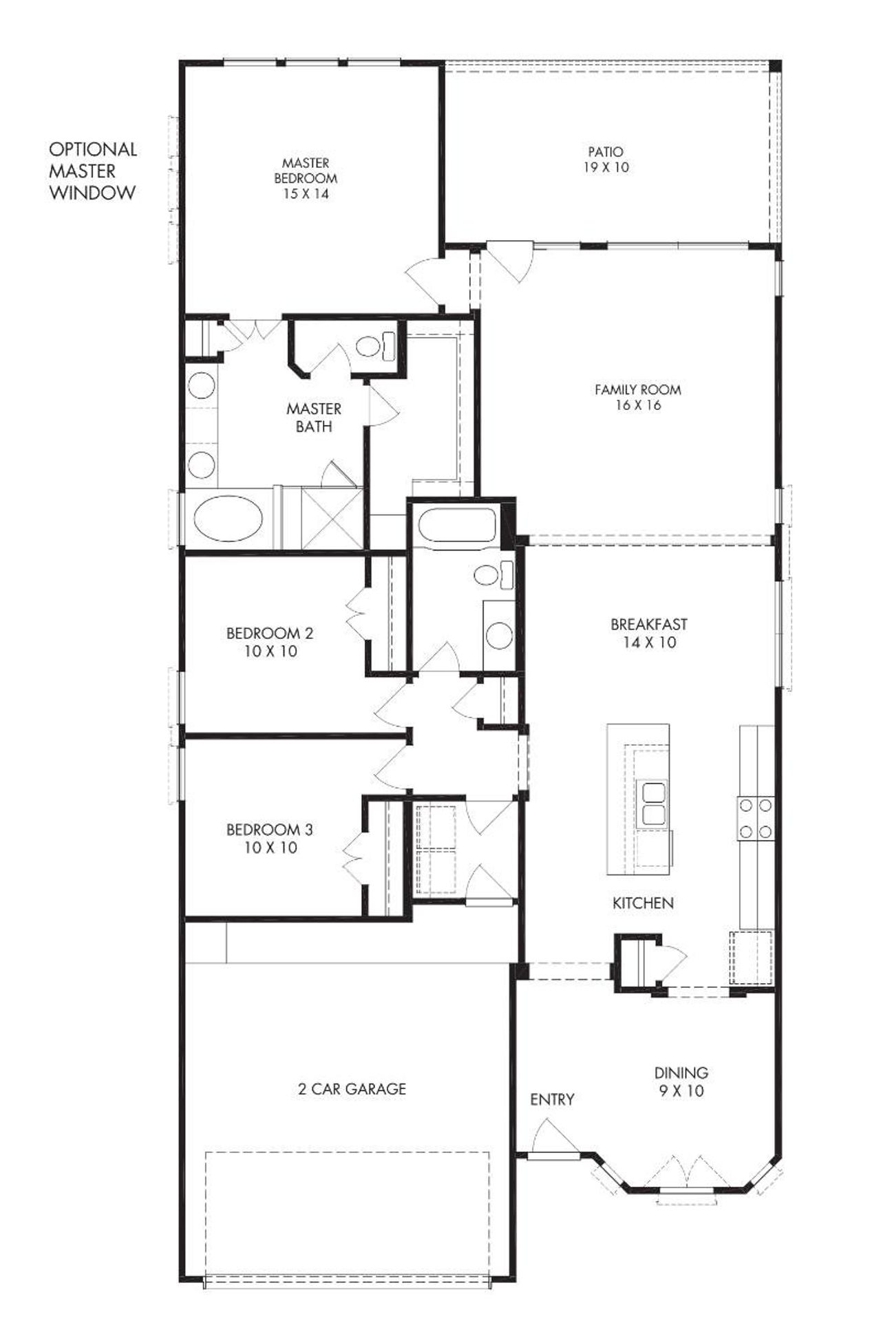 2D floor plan layout for the Nottingham by Century Communities in Fulshear Lakes, Fulshear, TX (Image 2).