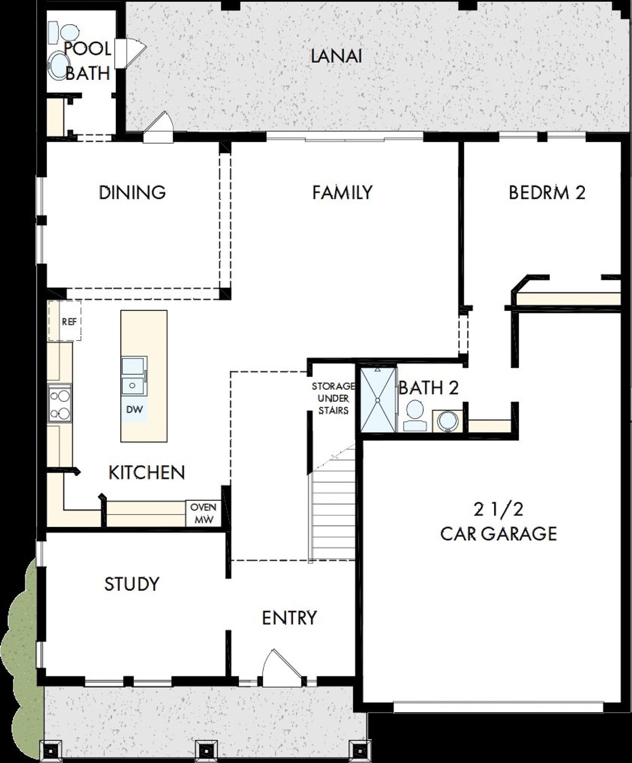 2D floor plan layout of this home in South Tampa - Urban Collection, Tampa, FL (Image 2).