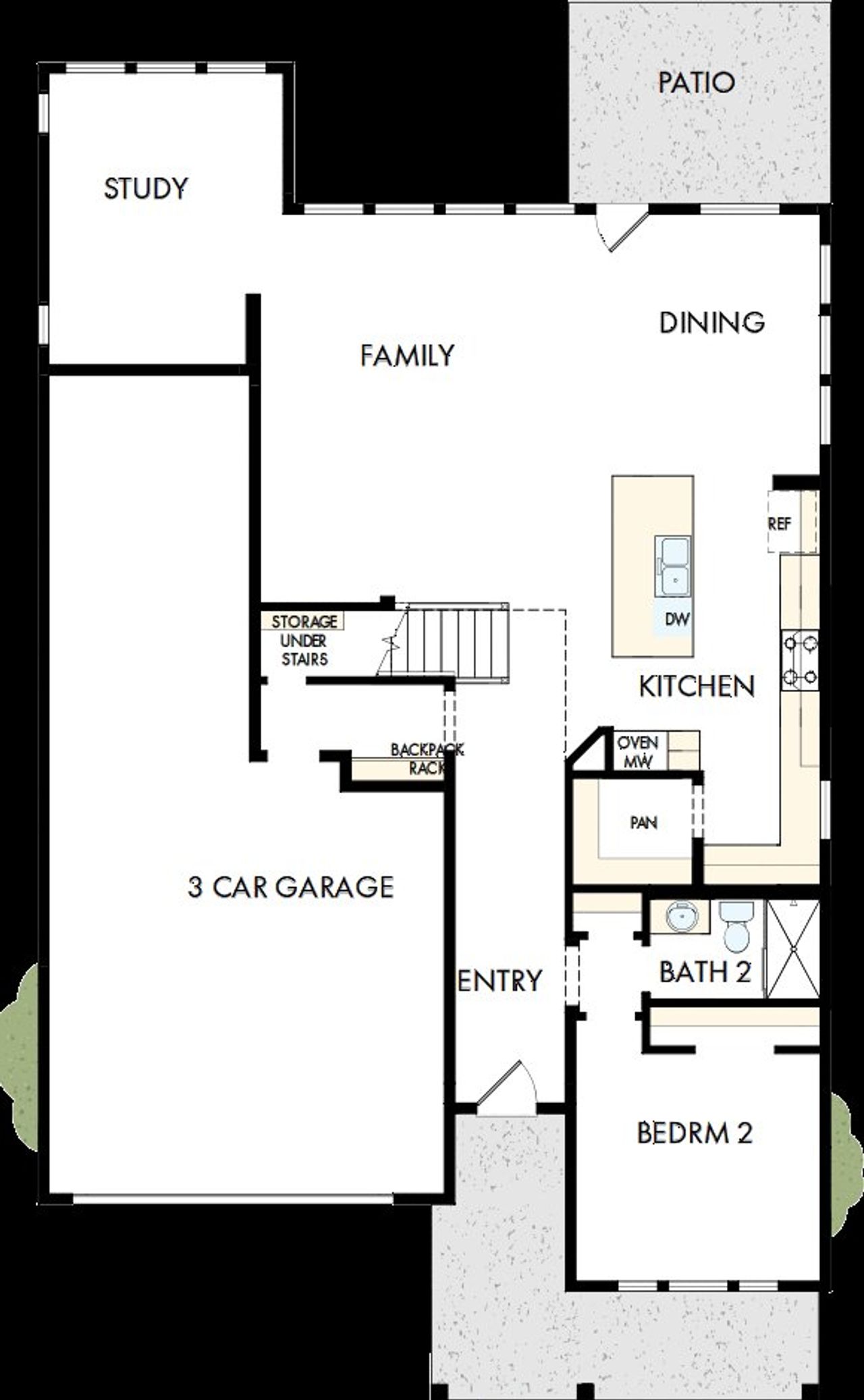 2D floor plan layout of this home in The Reserve at Cadia Village, Matthews, NC (Image 2).