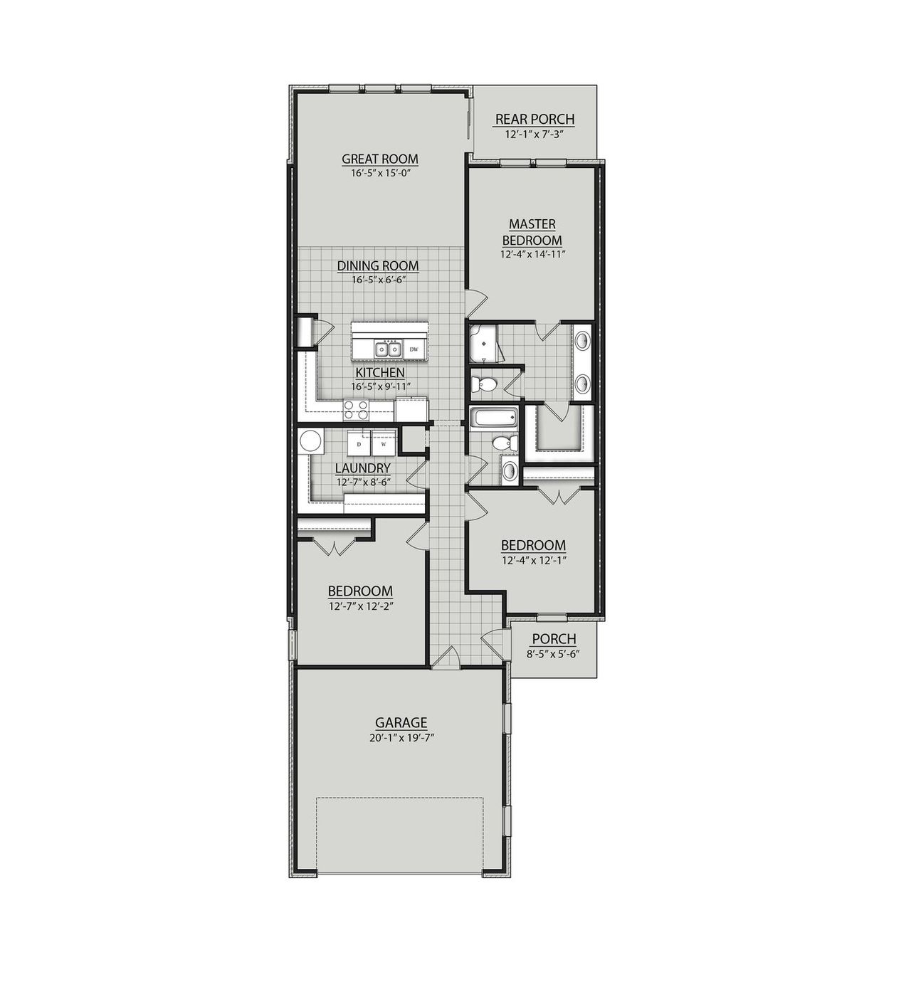 2D floor plan layout of this home in The Greens at Legacy Townhomes, Springfield, TN (Image 2).
