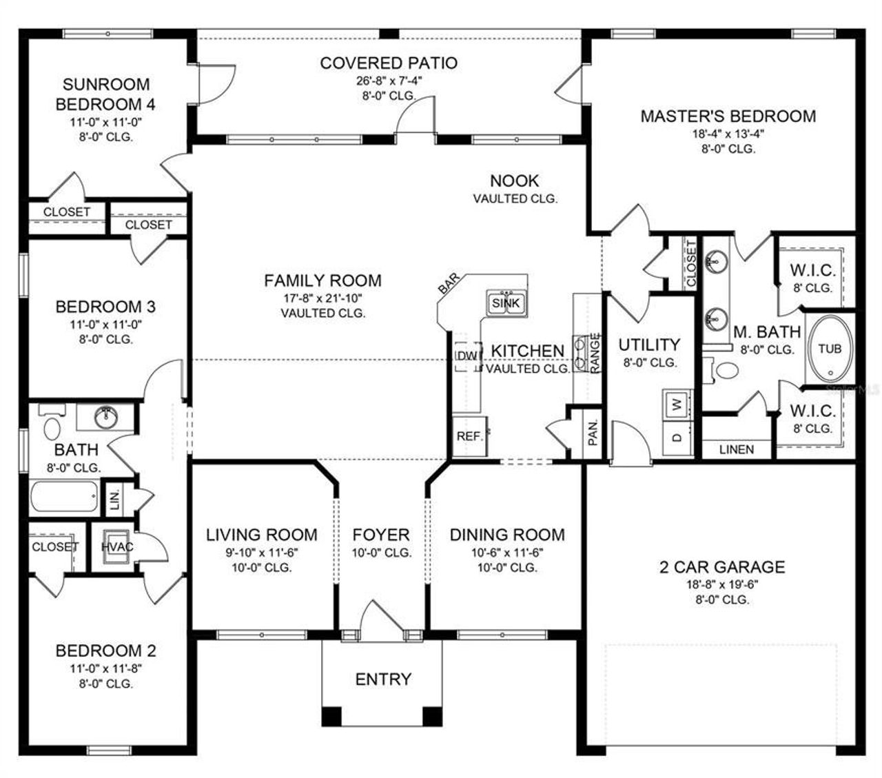 2D floor plan layout of this home in Spring Hill, Spring Hill, FL (Image 2).