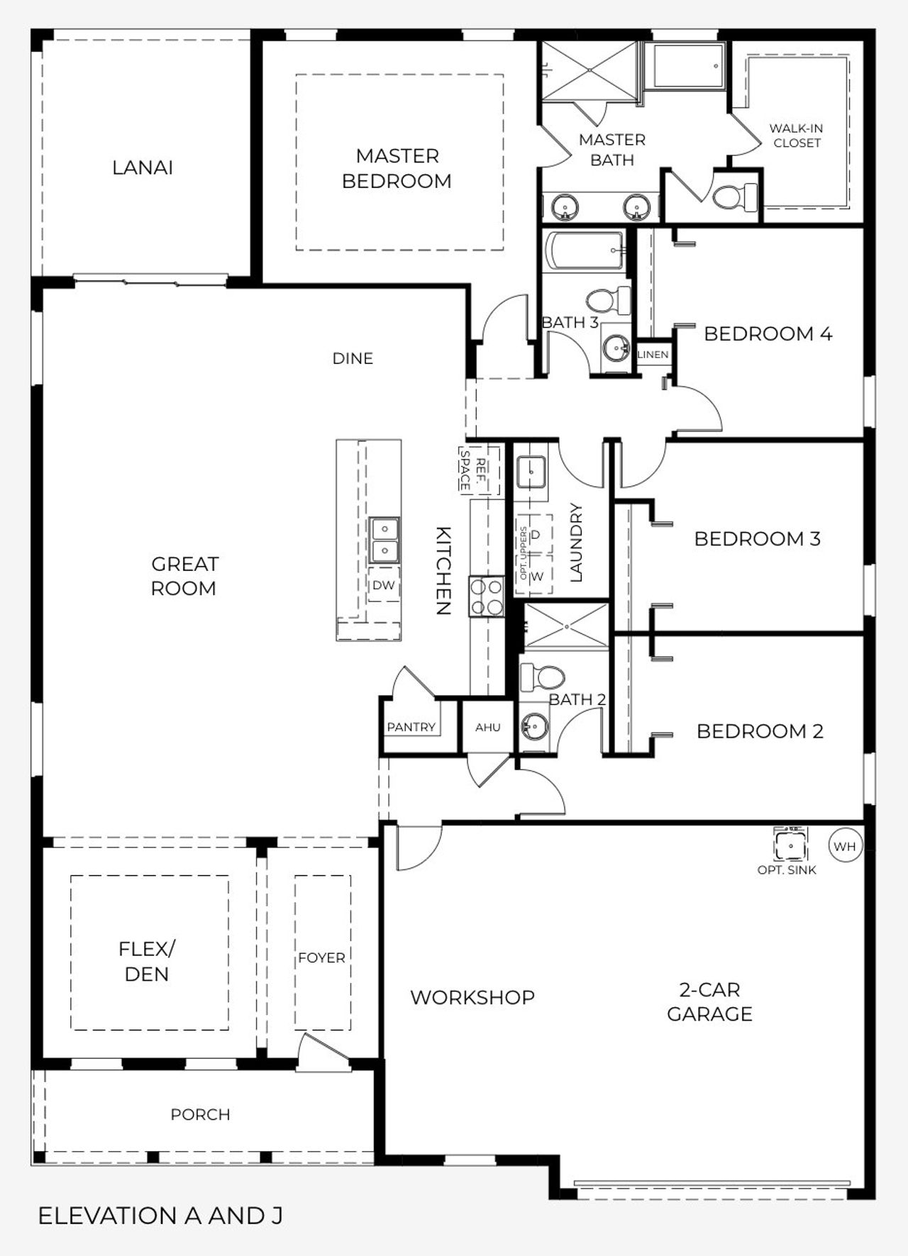 2D floor plan layout of this home in Coastal Communities, Port Orange, FL (Image 2).