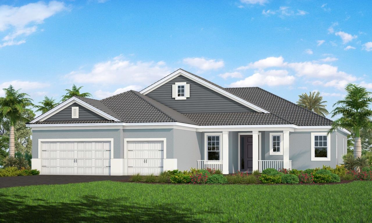 Representative exterior photo of a completed home built from the Sanibel 2 by Neal Communities in Windward, Sarasota, FL (Image 2).