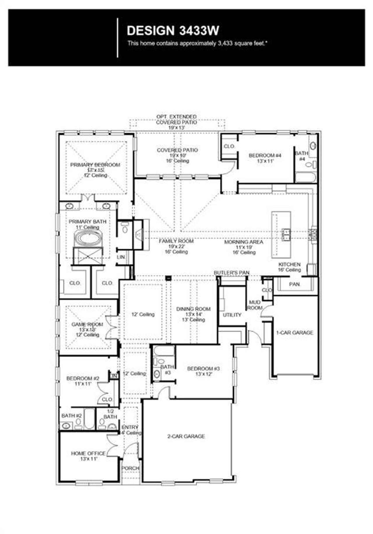 2D floor plan layout of this home in Terraces, Rockwall, TX (Image 2).