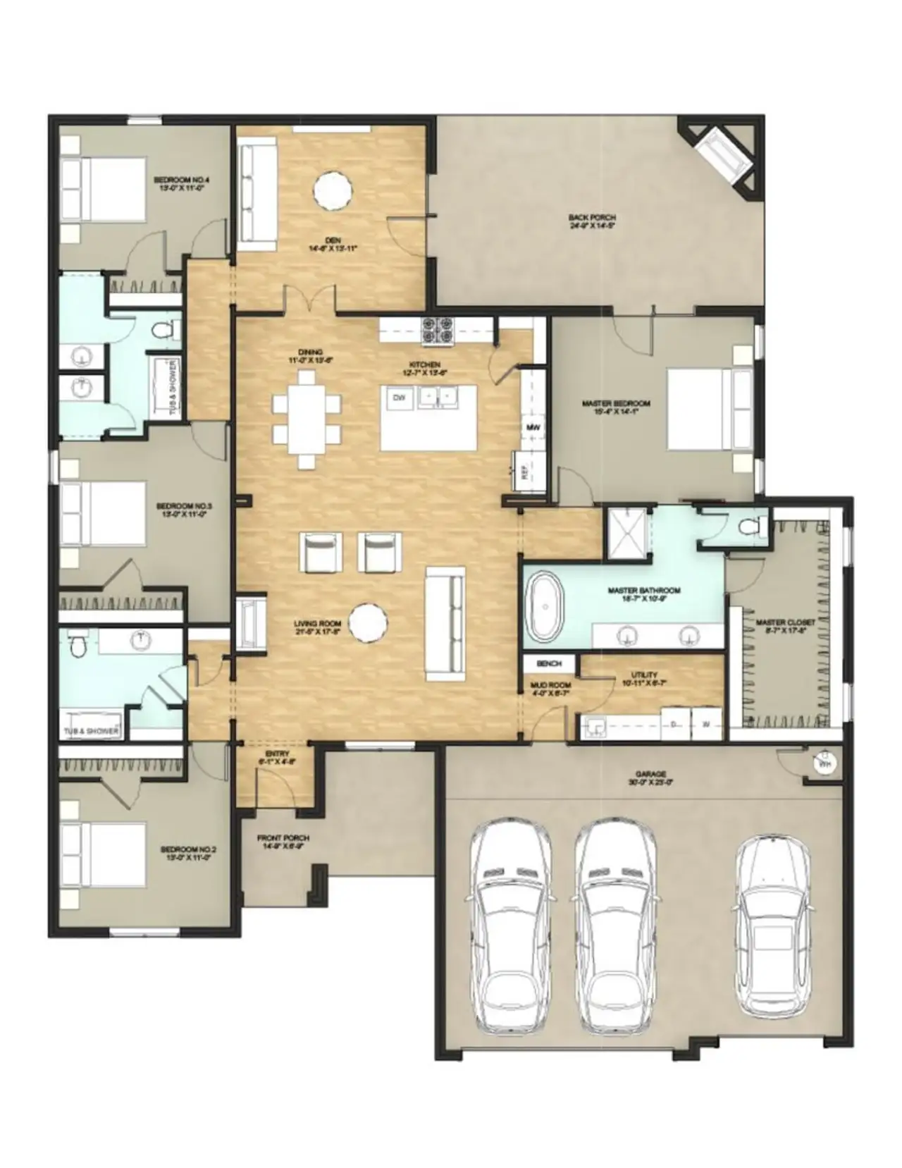 2D floor plan layout for the Scout by DreamBuilt Homes in Lincoln Pointe, Van Alstyne, TX (Image 2). 2D floor plan layout for the Scout by DreamBuilt Homes in Lincoln Pointe, Van Alstyne, TX (Image 2).