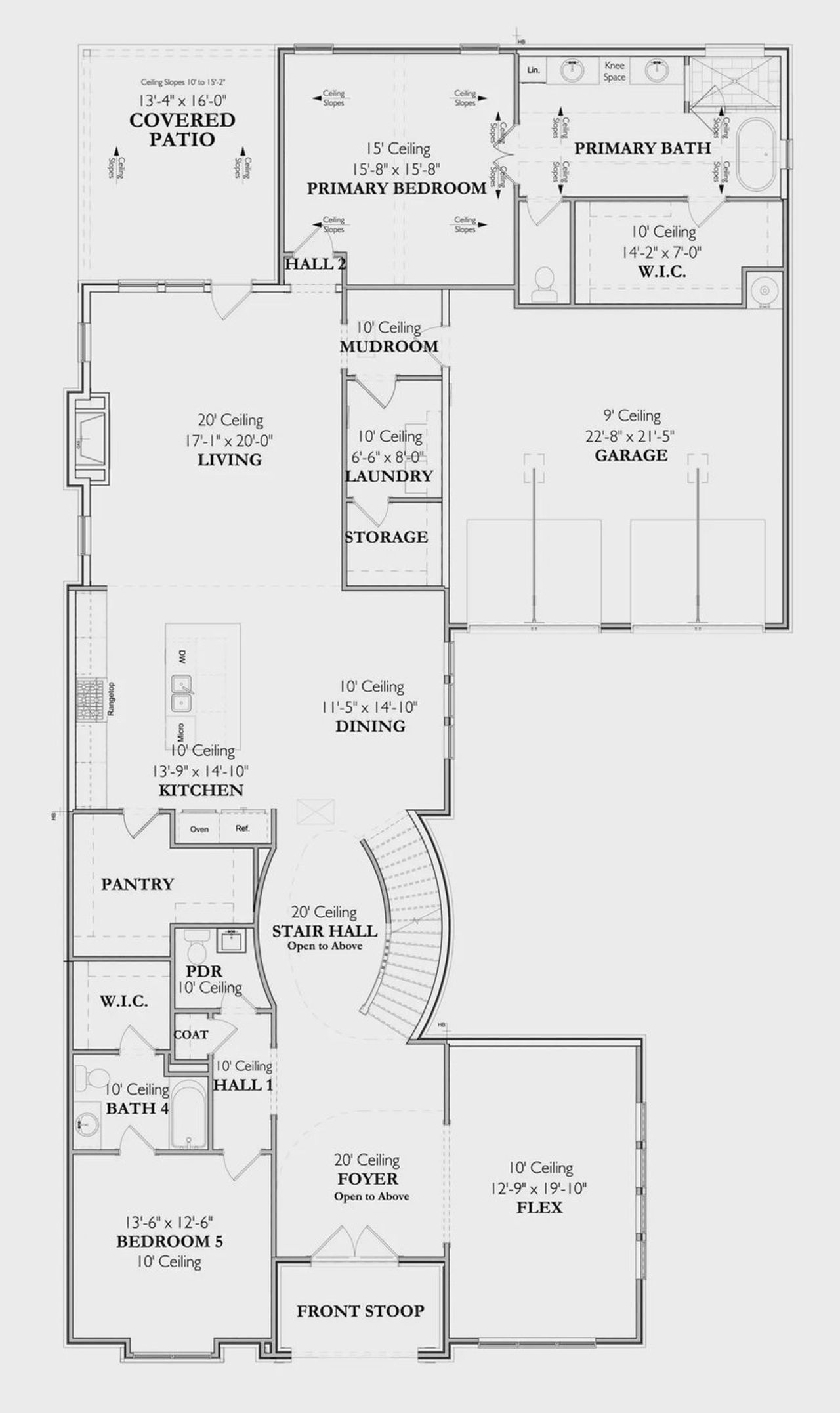 2D floor plan layout for the The Signature Patterson 1D by Signature Homes in Poplar Farms, Franklin, TN (Image 2).