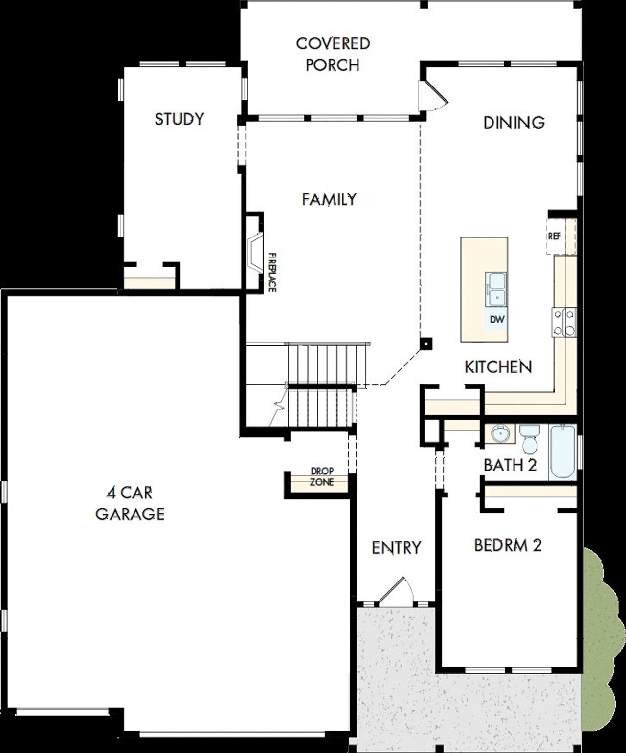 2D floor plan layout of this home in The Aurora Highlands The Vistas, Aurora, CO (Image 2).