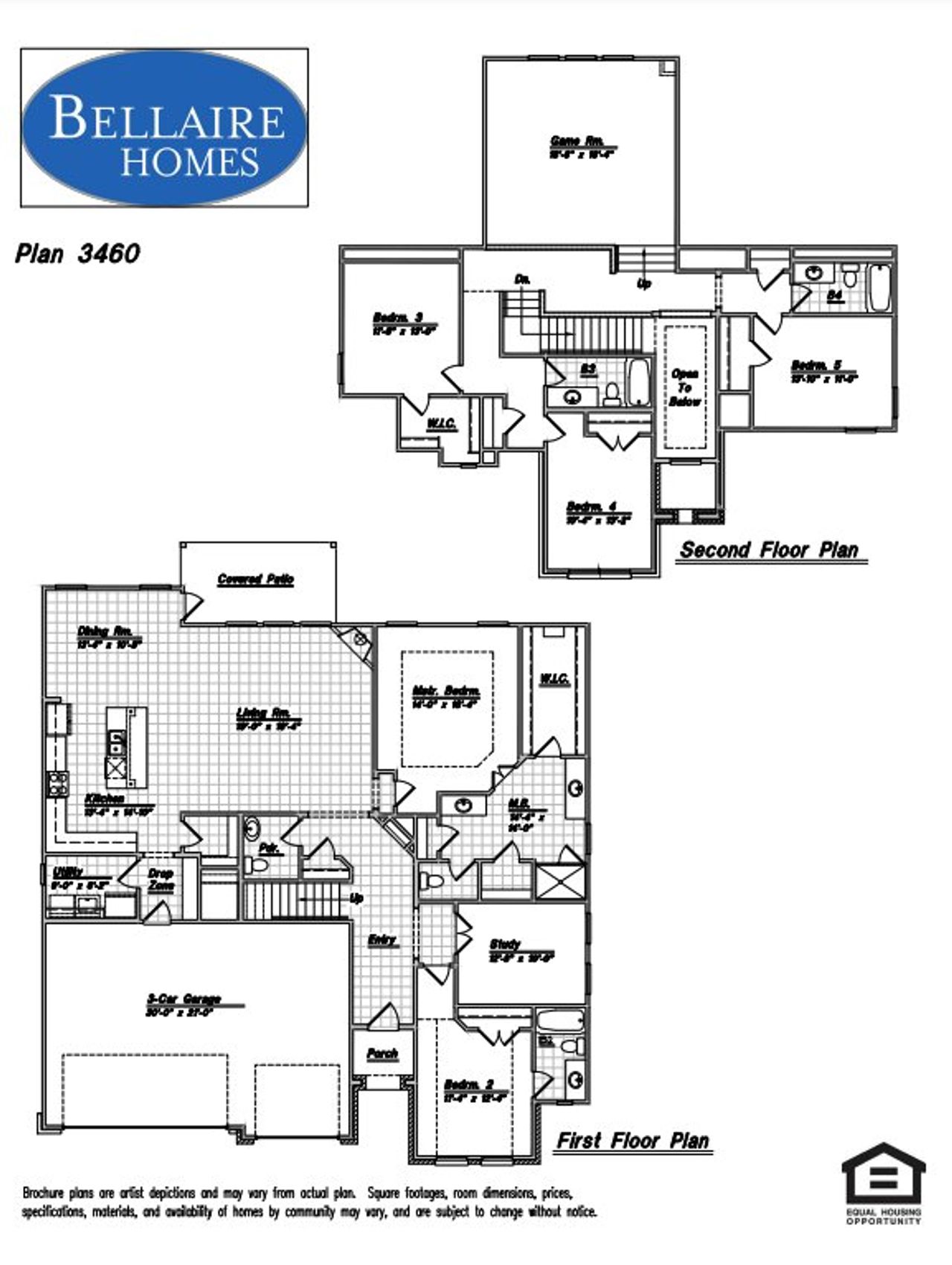 2D floor plan layout for the Lamar by Bellaire Homes in Elkhorn Ridge, Fair Oaks Ranch, TX (Image 2). 2D floor plan layout for the Lamar by Bellaire Homes in Elkhorn Ridge, Fair Oaks Ranch, TX (Image 2).