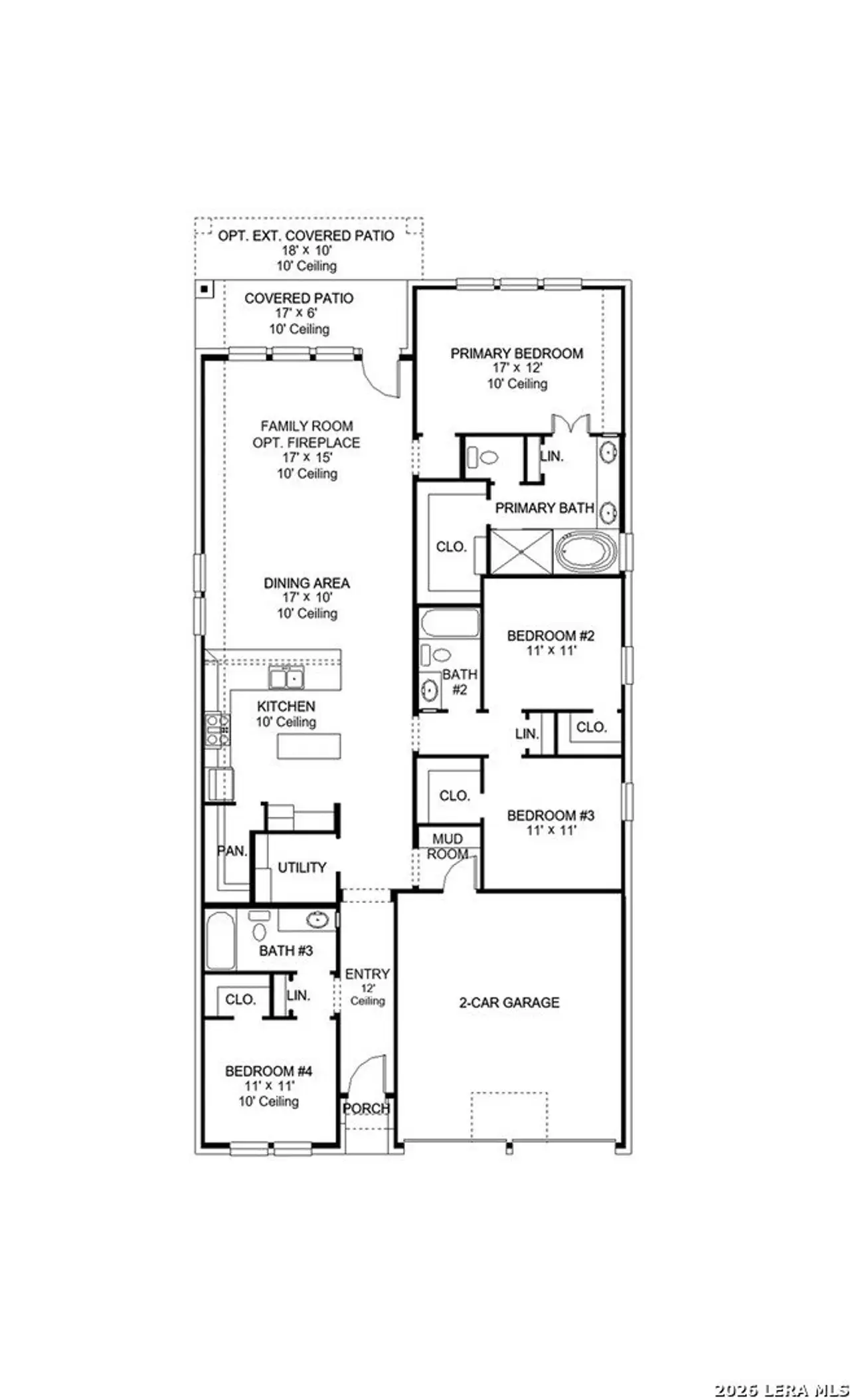 2D floor plan layout of this home in Kallison Ranch, San Antonio, TX (Image 2).