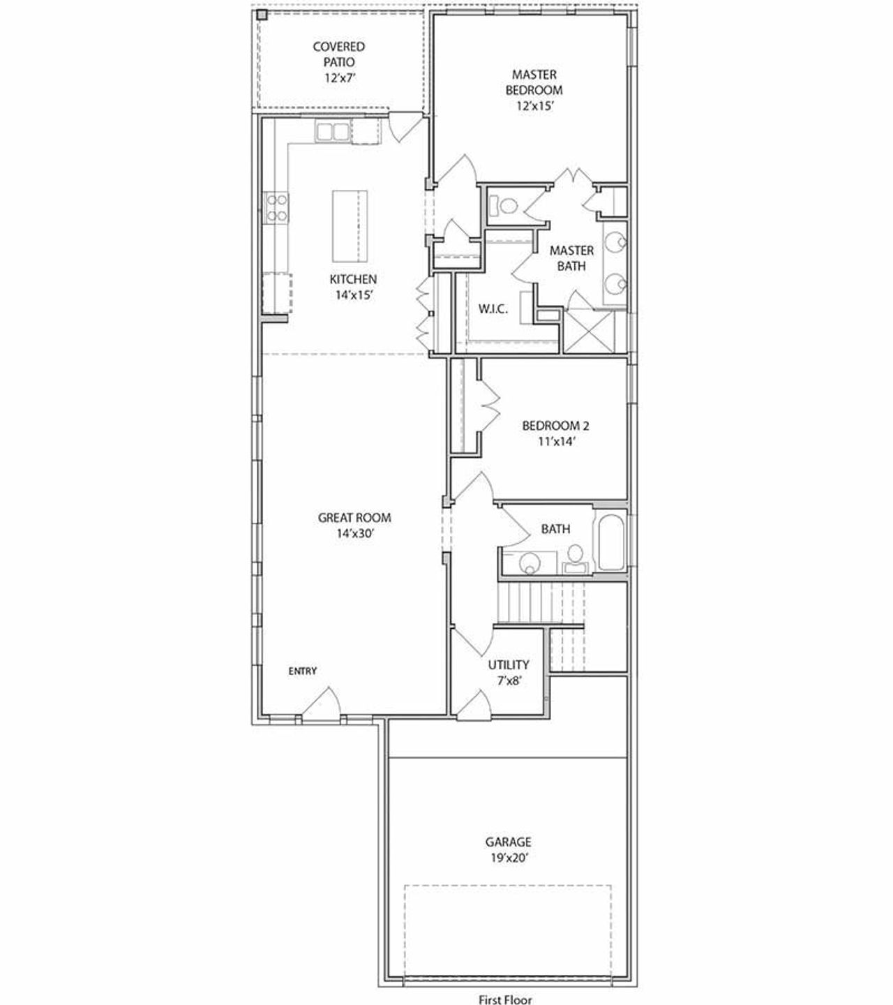 2D floor plan layout of this home in Audubon, Magnolia, TX (Image 2).