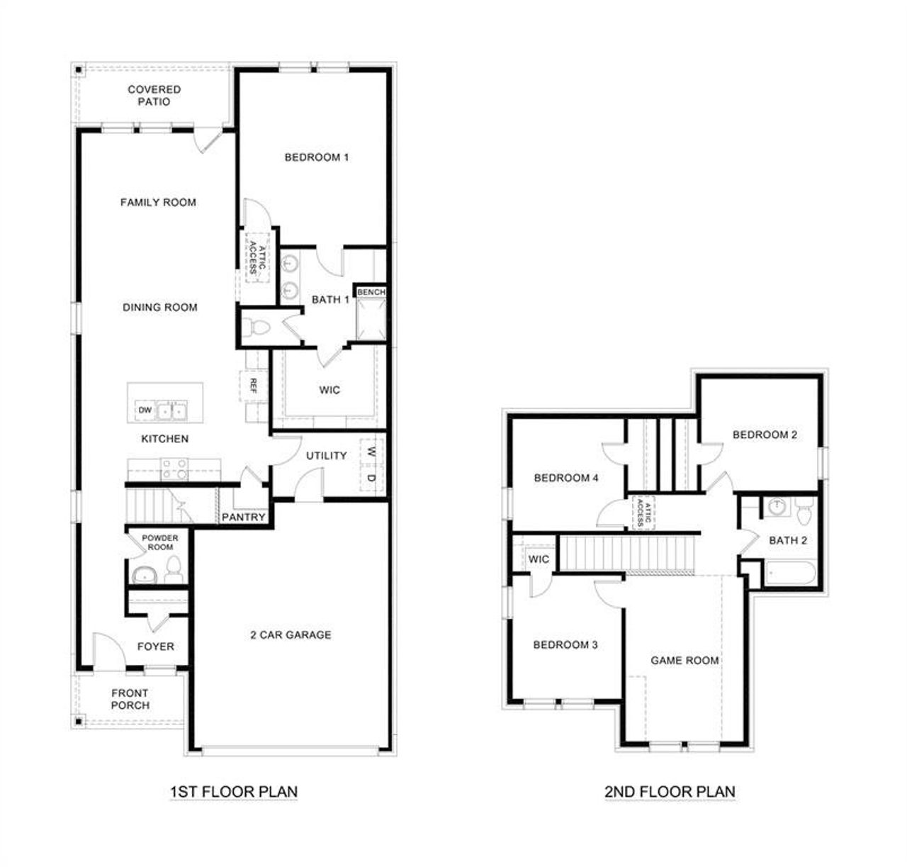2D floor plan layout of this home in Windchime, Celina, TX (Image 2).