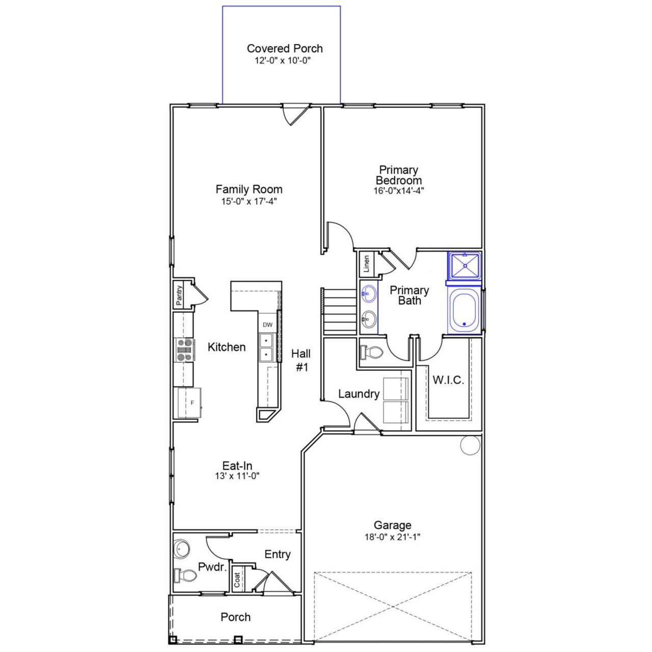 2D floor plan layout of this home in Killians Crossing, Blythewood, SC (Image 2).