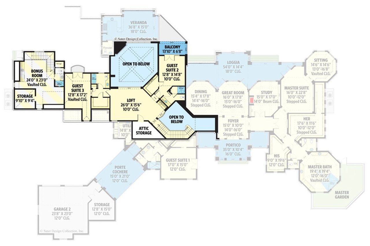 2D floor plan layout for the The Kensington by Remington Custom Homes in Bear Creek Estates, Weatherford, TX (Image 2).