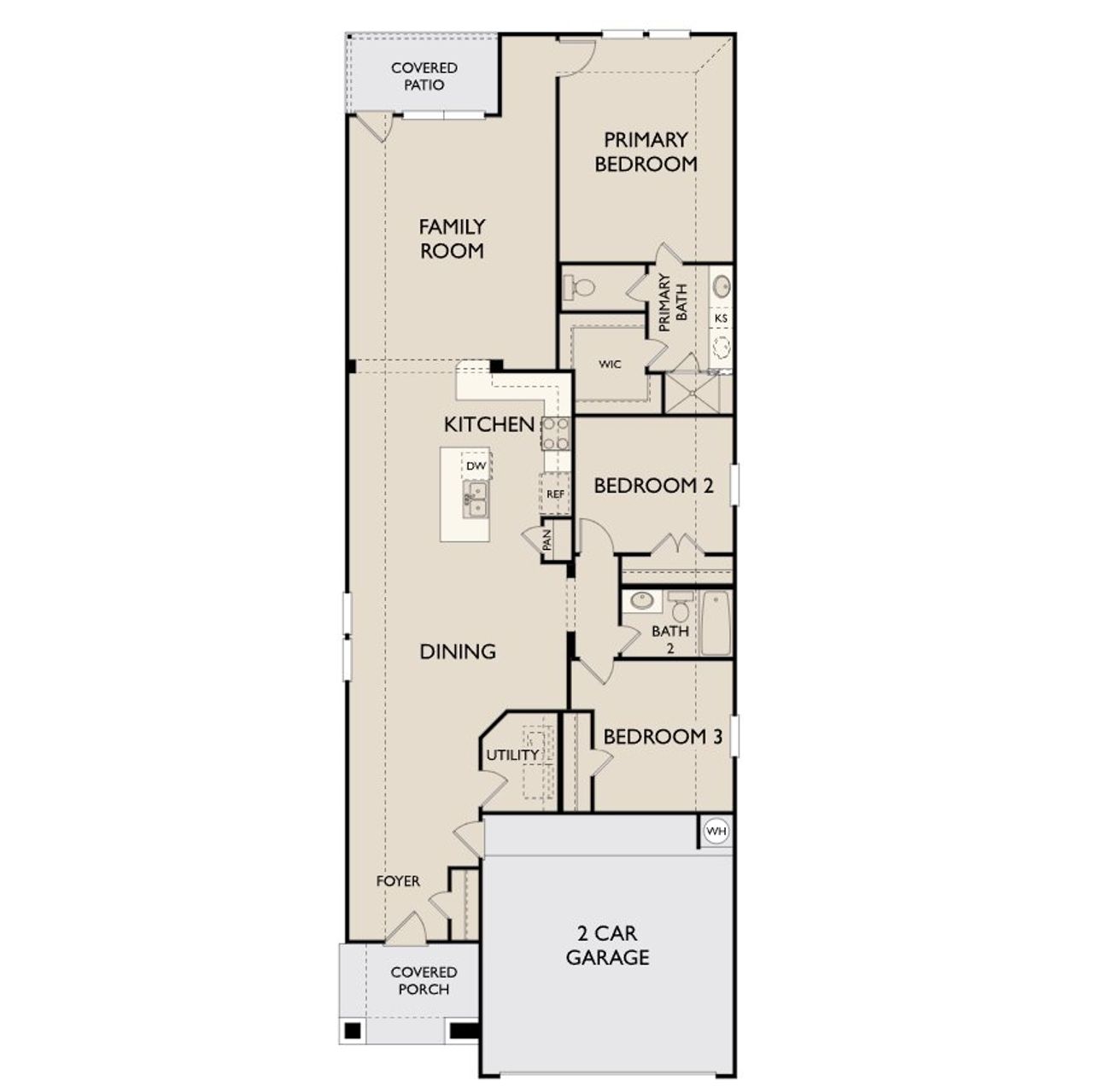 2D floor plan layout for the Juliet by Ashton Woods in Emory Glen, Magnolia, TX (Image 2).