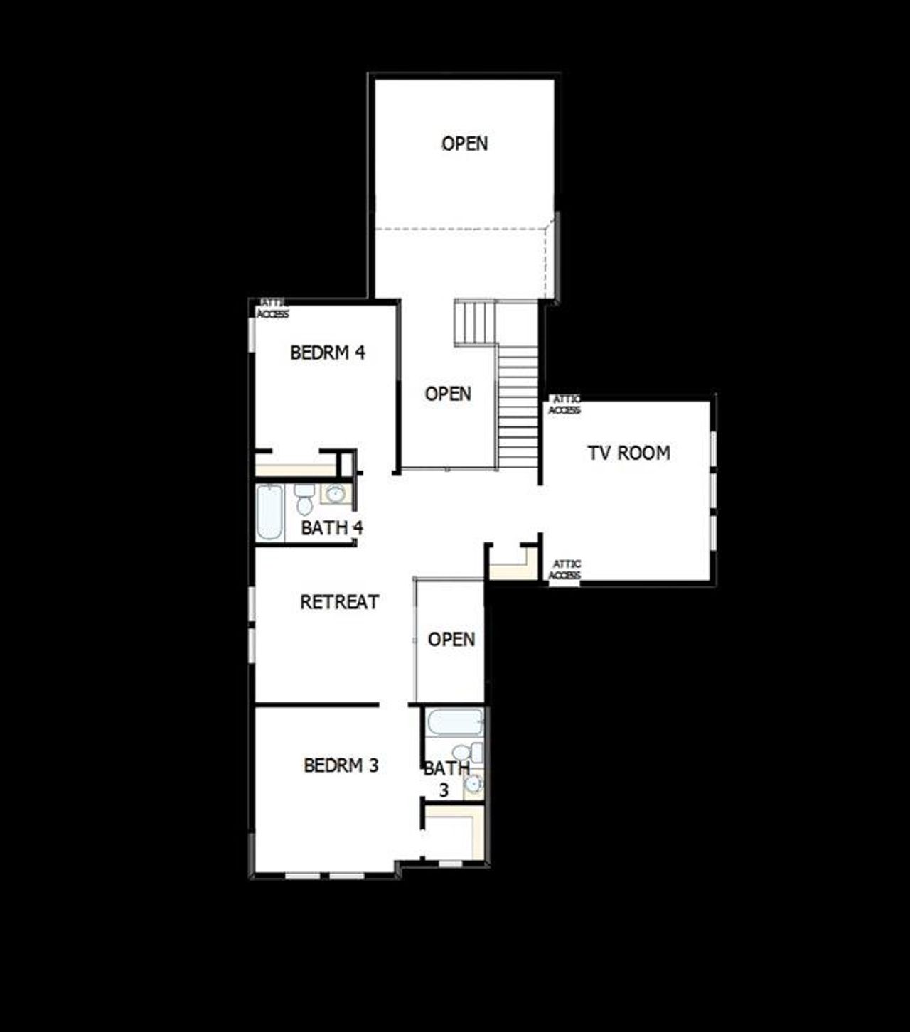 2D floor plan layout of this home in Pecan Square - Gardens, Northlake, TX (Image 2).